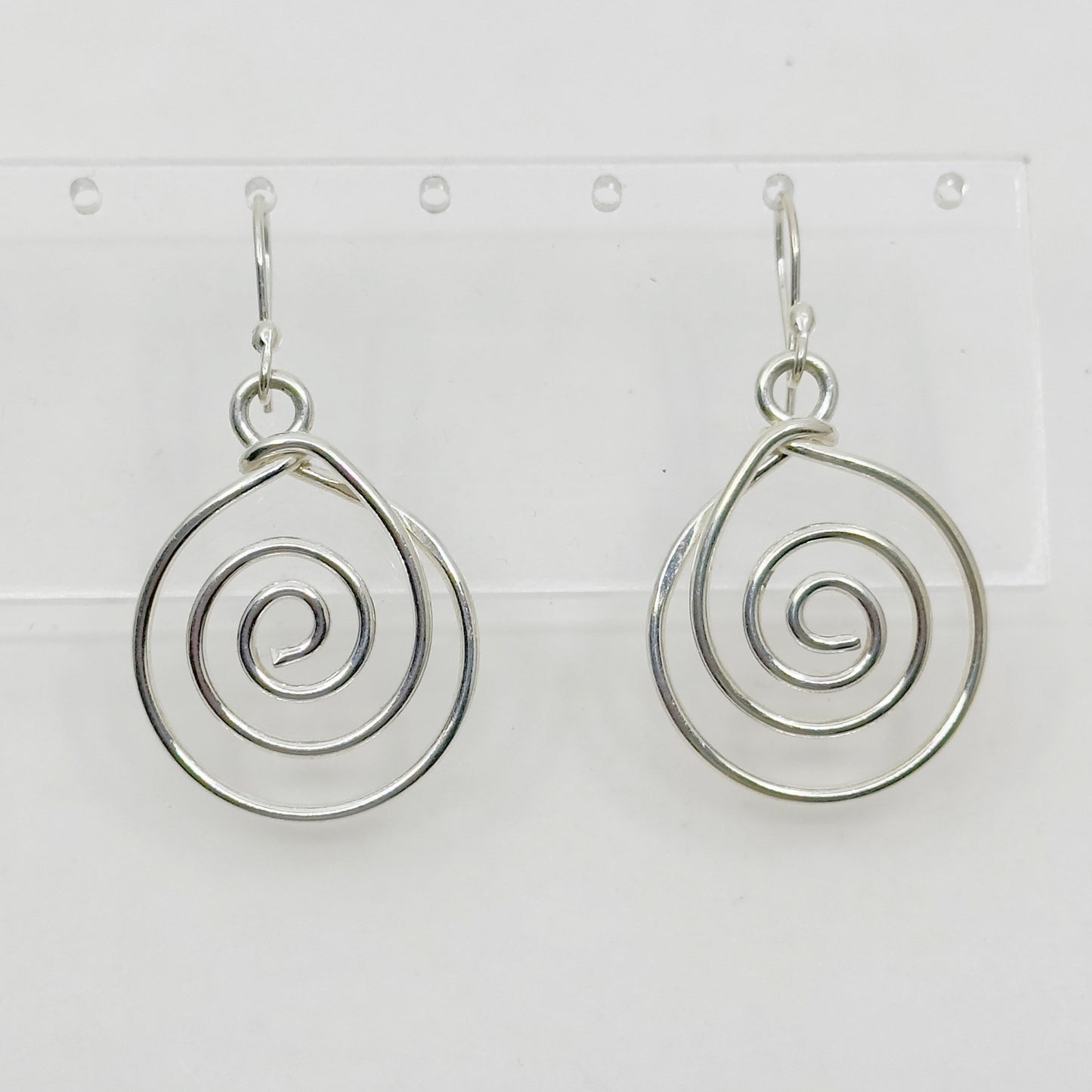 Mexican HOB Sterling silver spiral drop earrings GM698