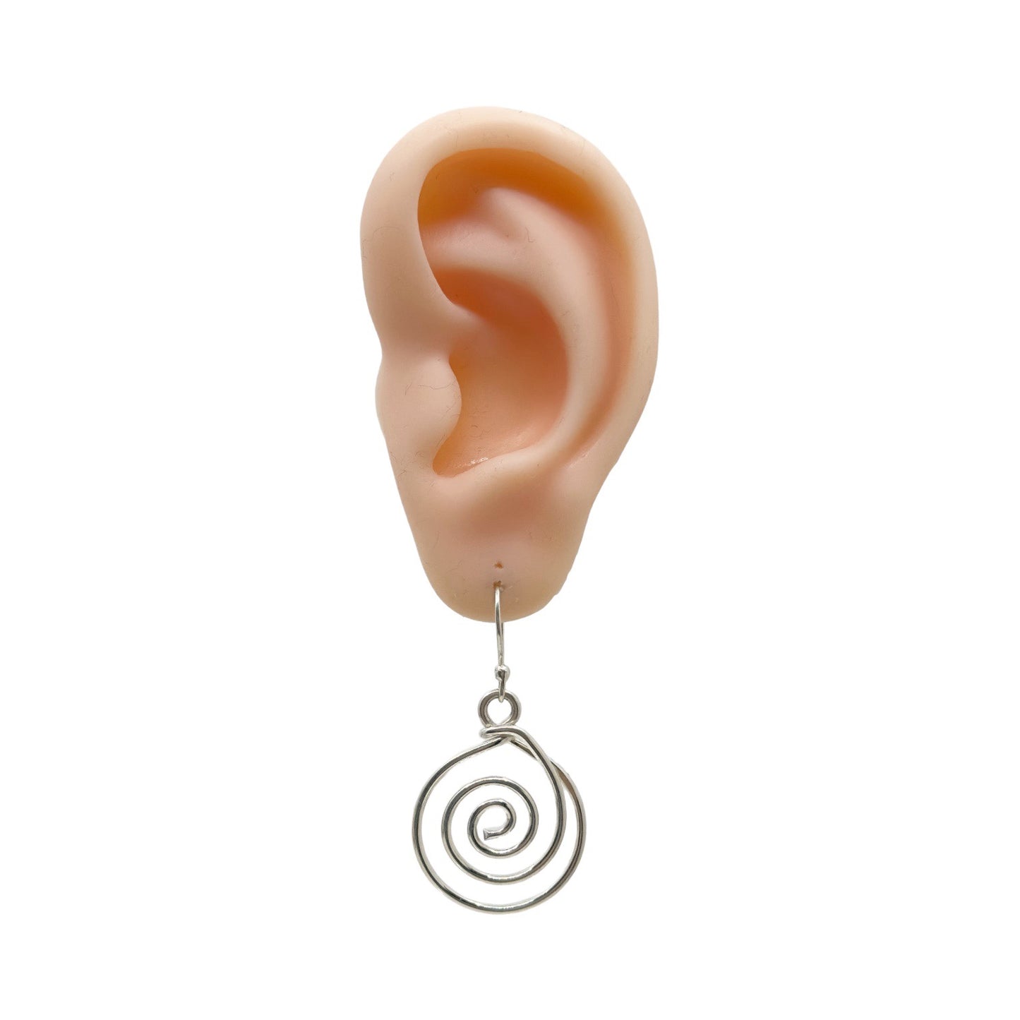 Mexican HOB Sterling silver spiral drop earrings GM698