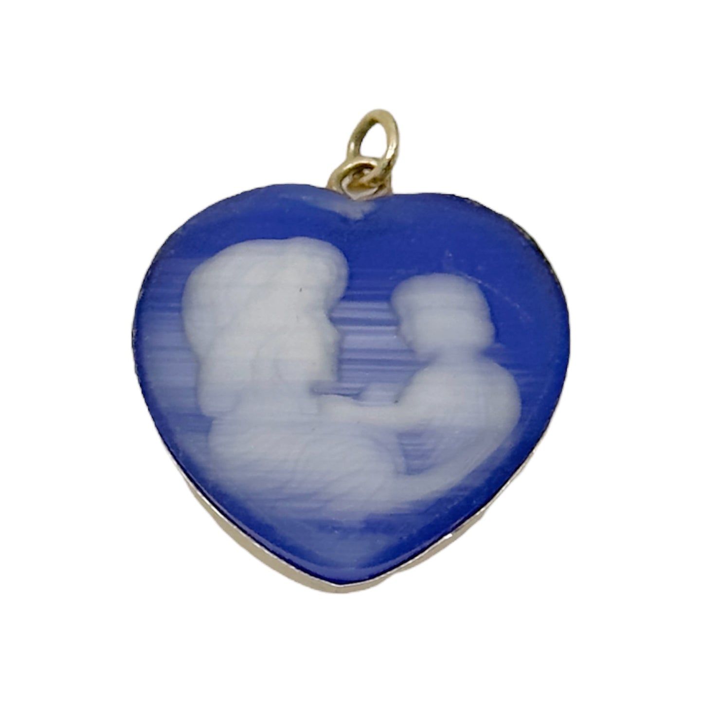 Vintage 14k Gold filled Mother & Child glass cameo pendant GM703
