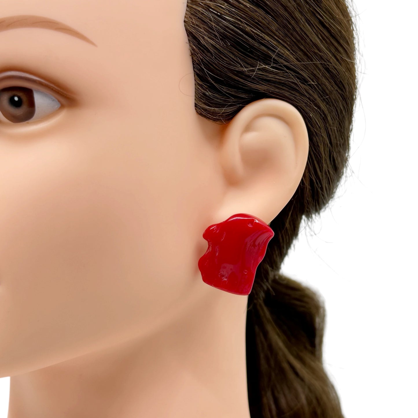 Kenneth Lane Gold tone red branch coral acrylic earrings - GM707