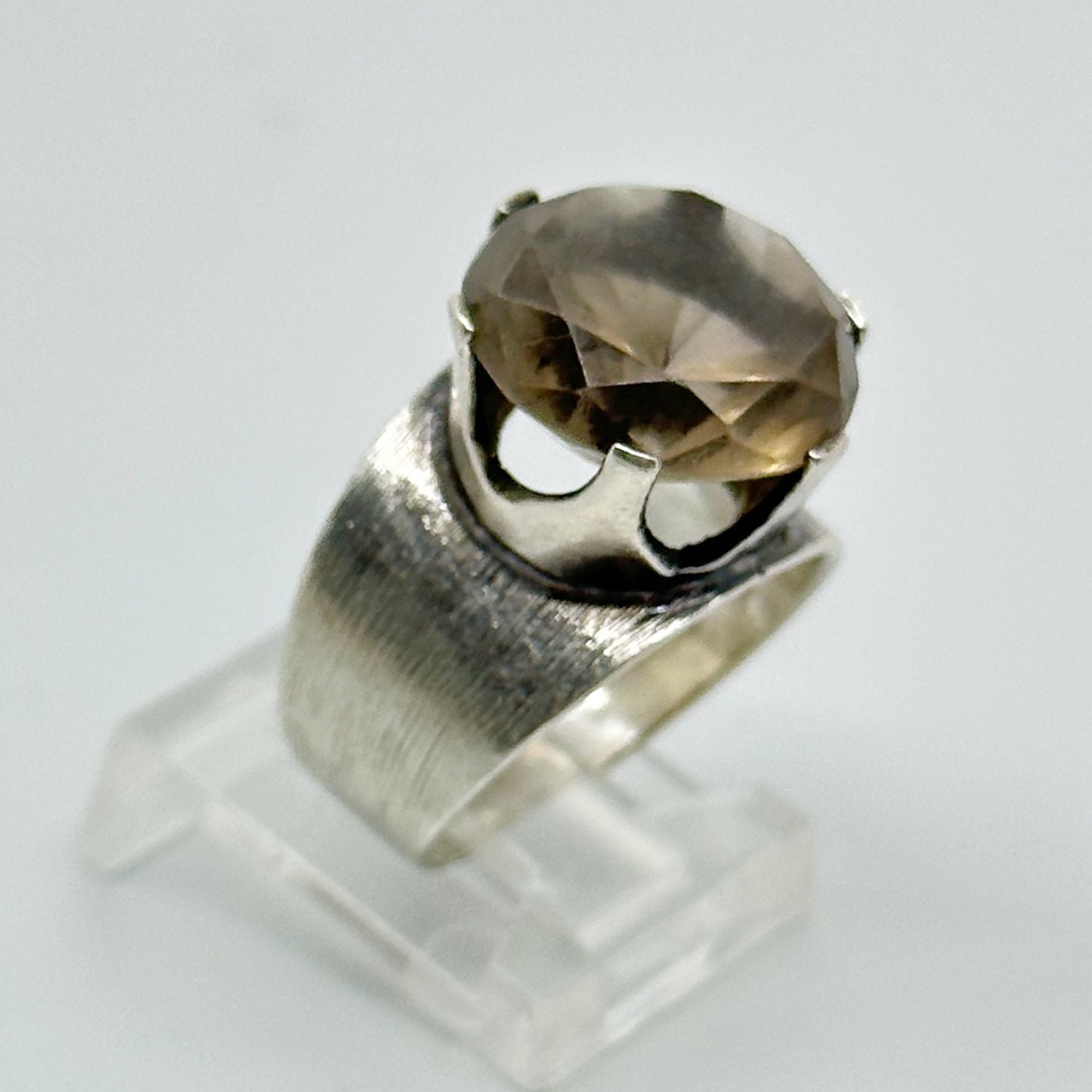 Mexican Sterling silver smoke quartz ring GM712