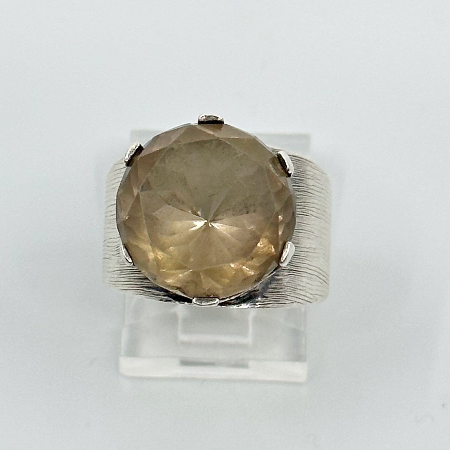 Mexican Sterling silver smoke quartz ring GM712