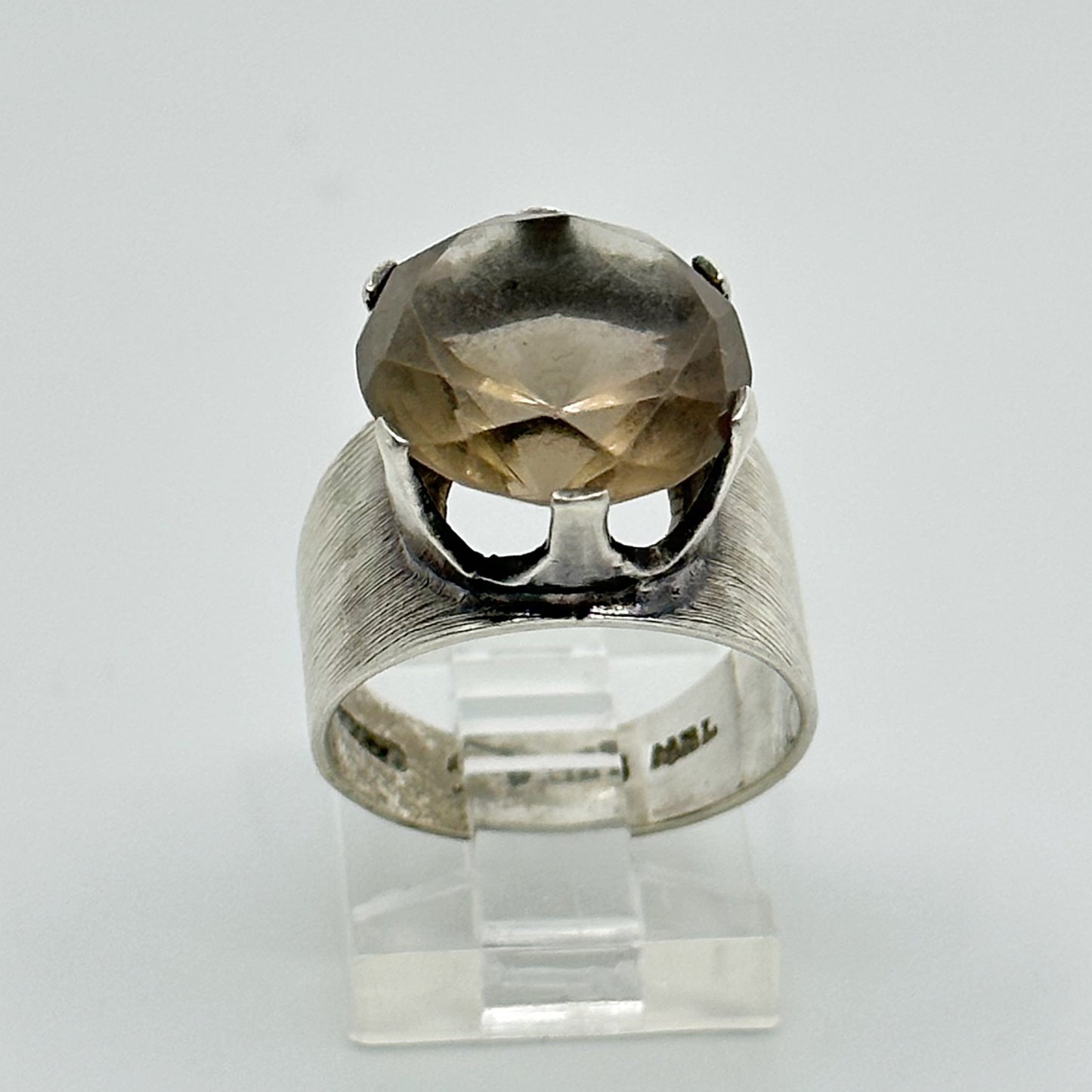Mexican Sterling silver smoke quartz ring GM712