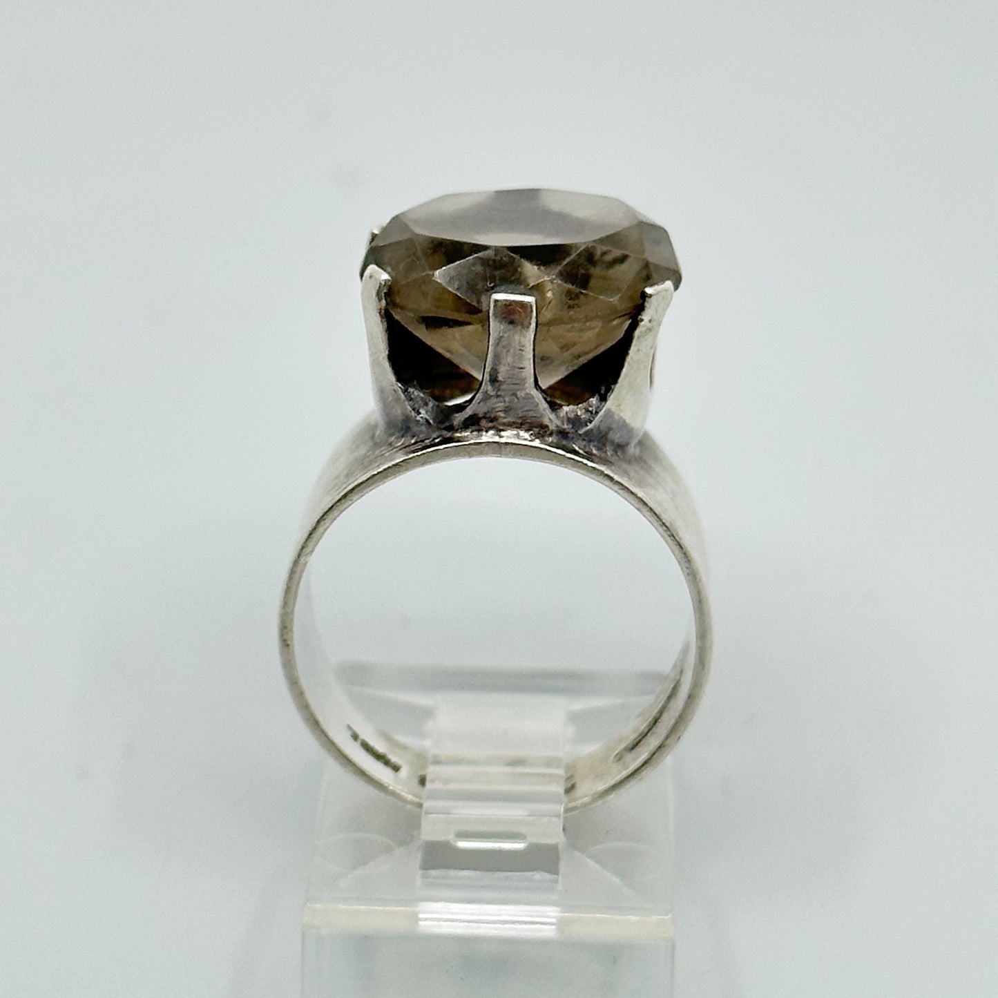 Mexican Sterling silver smoke quartz ring GM712