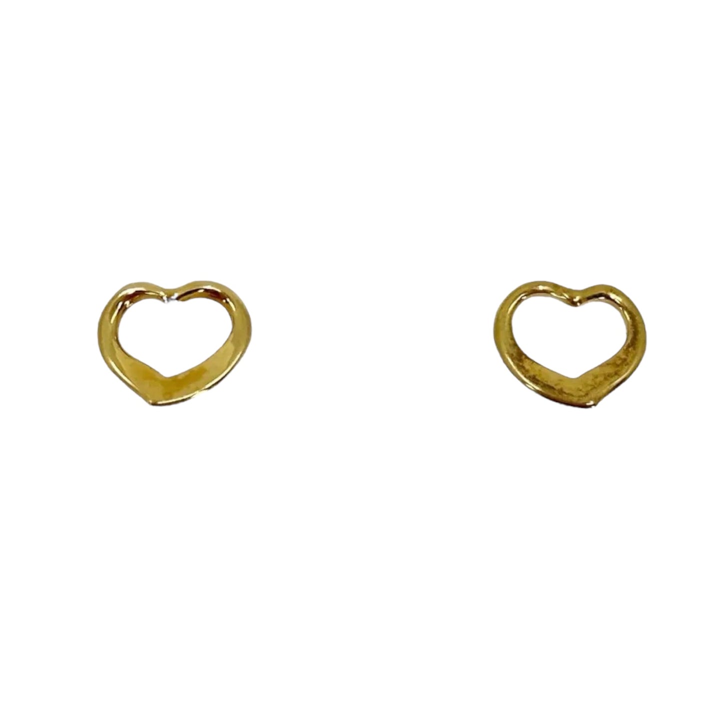 14k Gold Vermeil Sterling silver heart stud earrings GM716