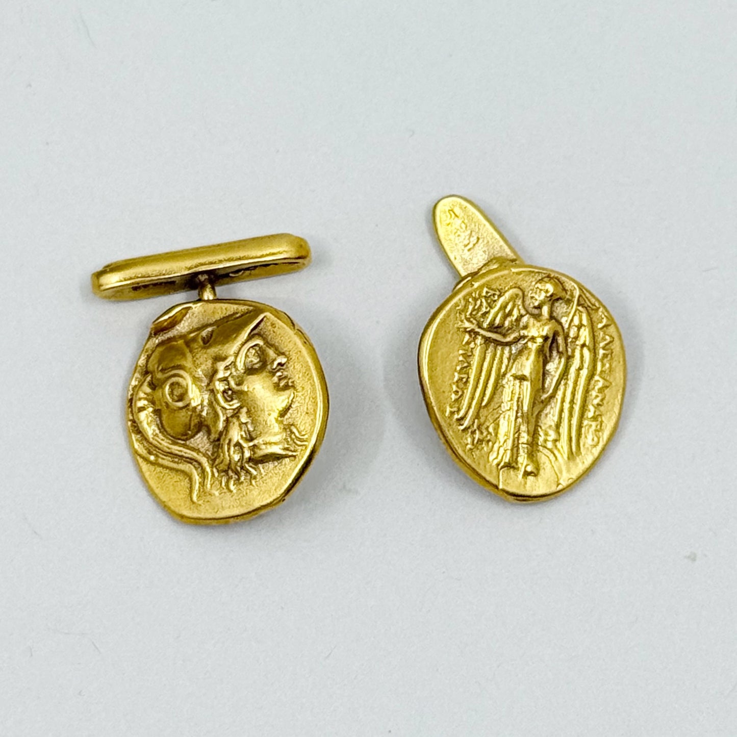 MMA Metropolitan Museum of Art Greek Coin gold tone cufflinks - GM72