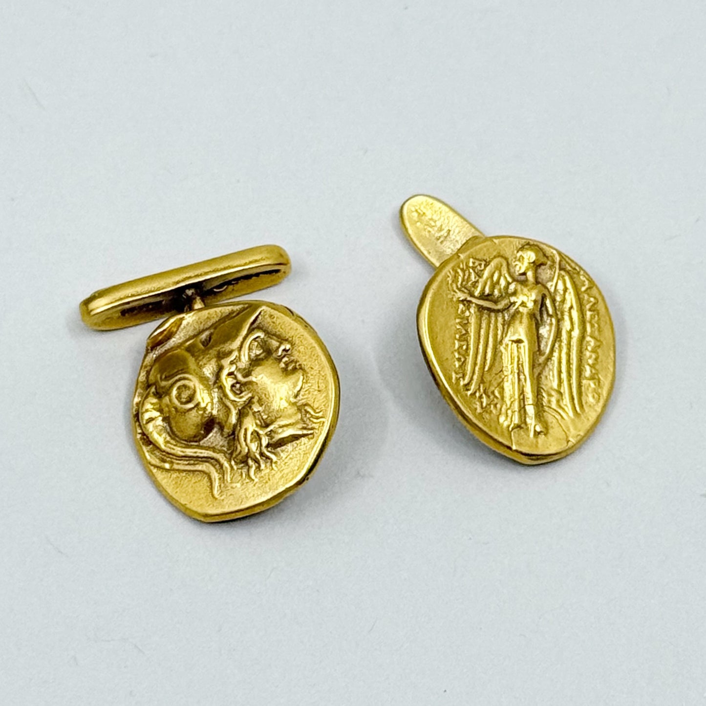 MMA Metropolitan Museum of Art Greek Coin gold tone cufflinks - GM72