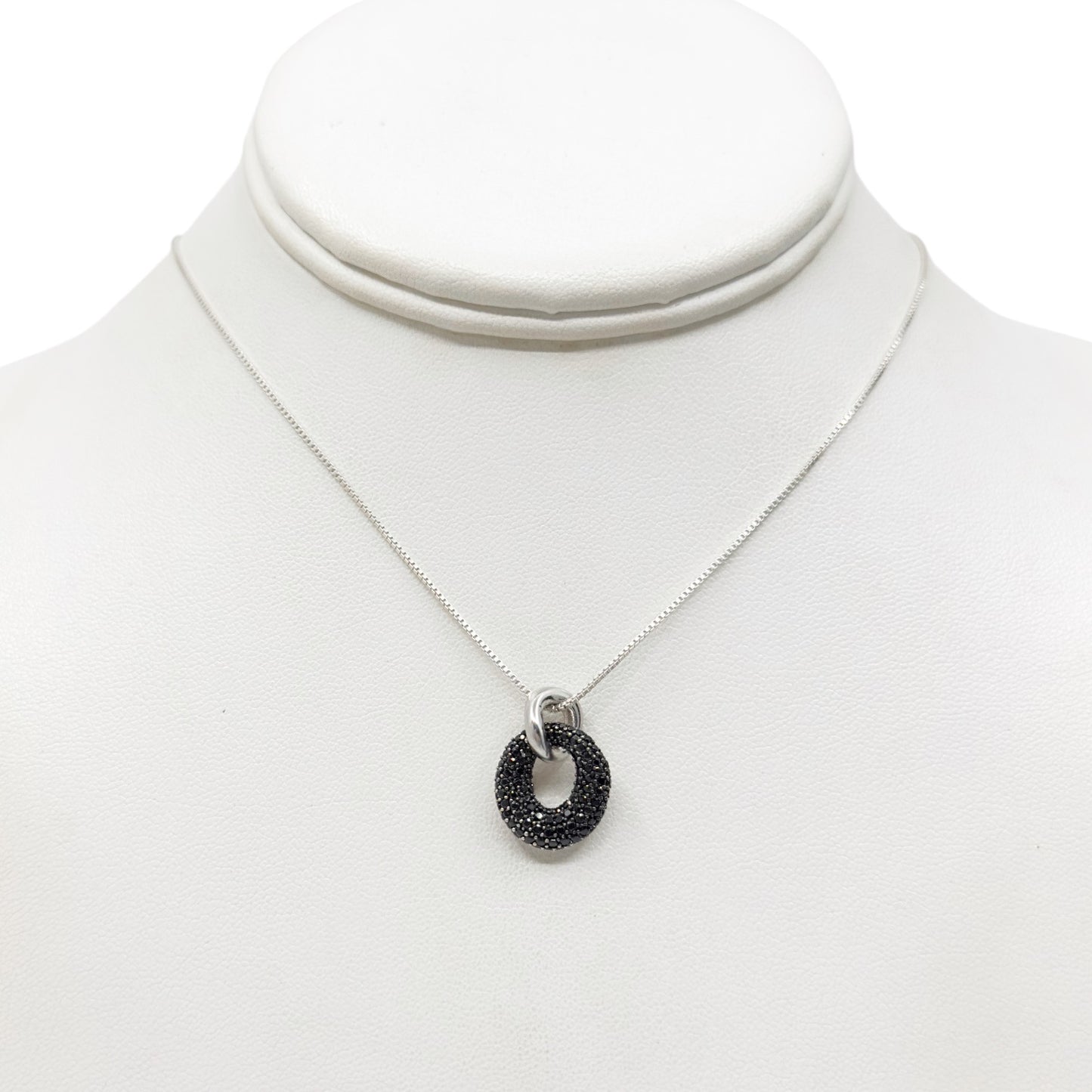 Sterling silver pave cubic zirconia link pendant GM721