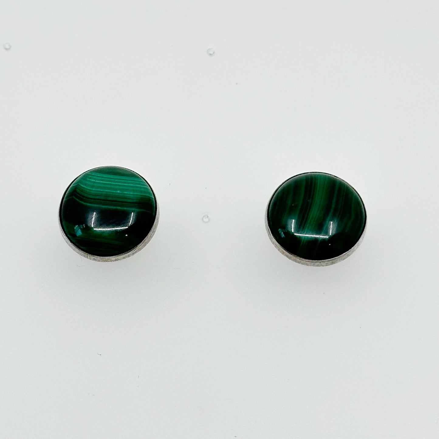 Hand Made Sterling silver Malachite earrings GM735
