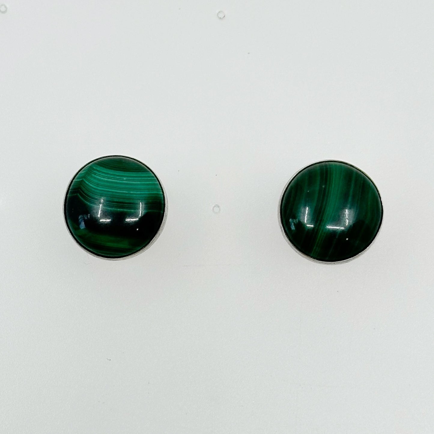 Hand Made Sterling silver Malachite earrings GM735
