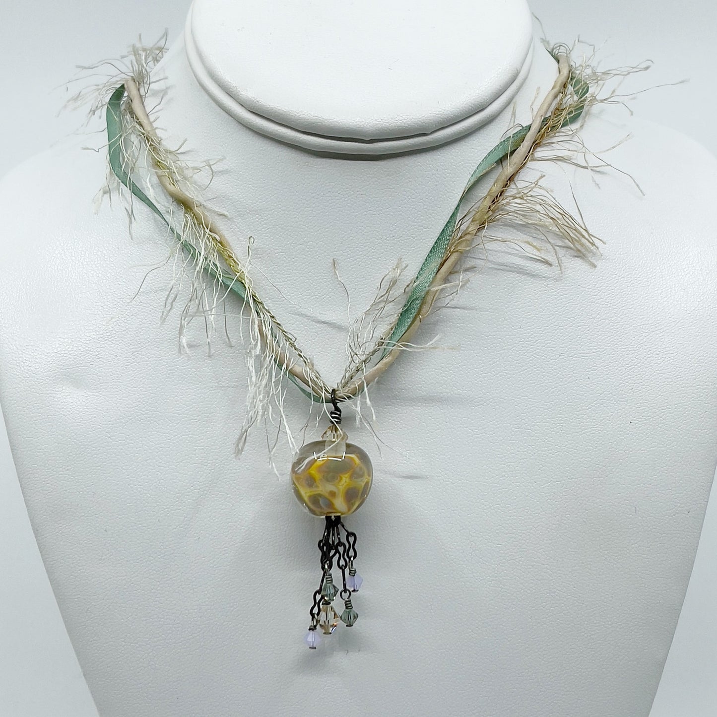 sterling silver Murano glass bead necklace GM737