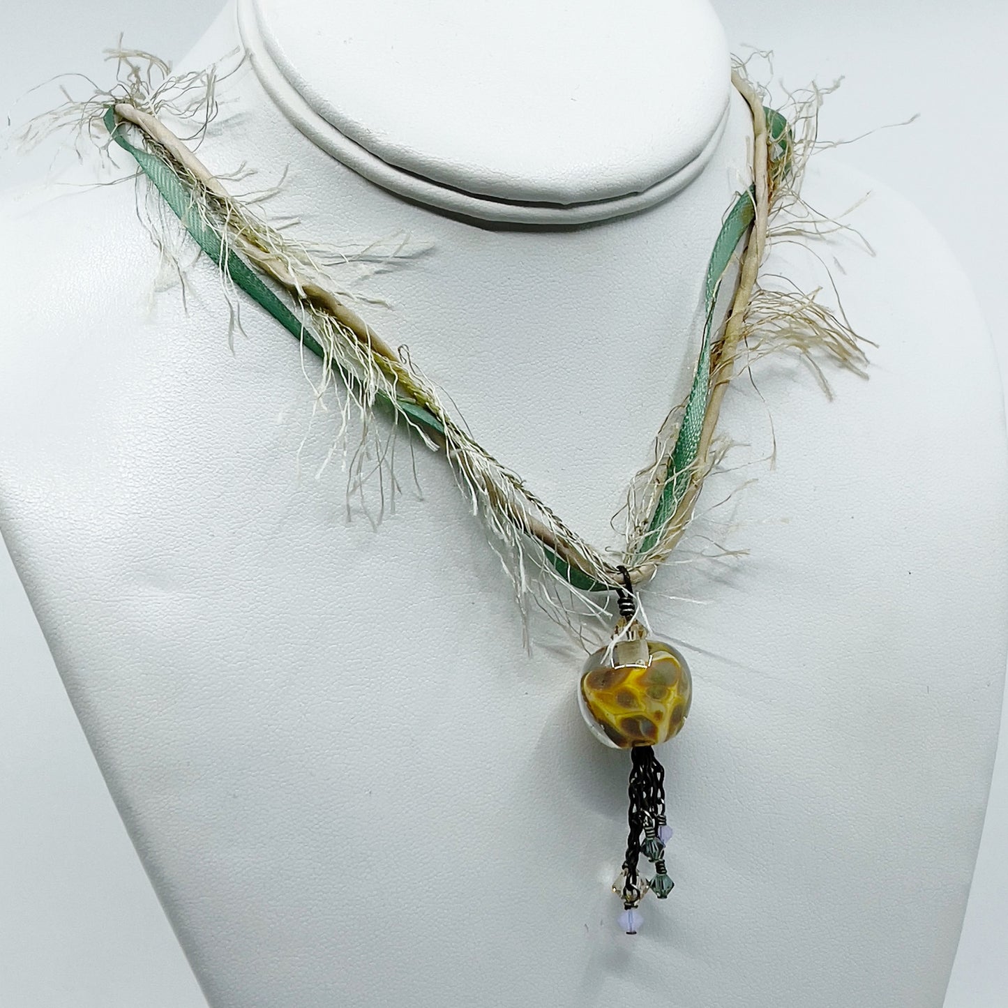 sterling silver Murano glass bead necklace GM737