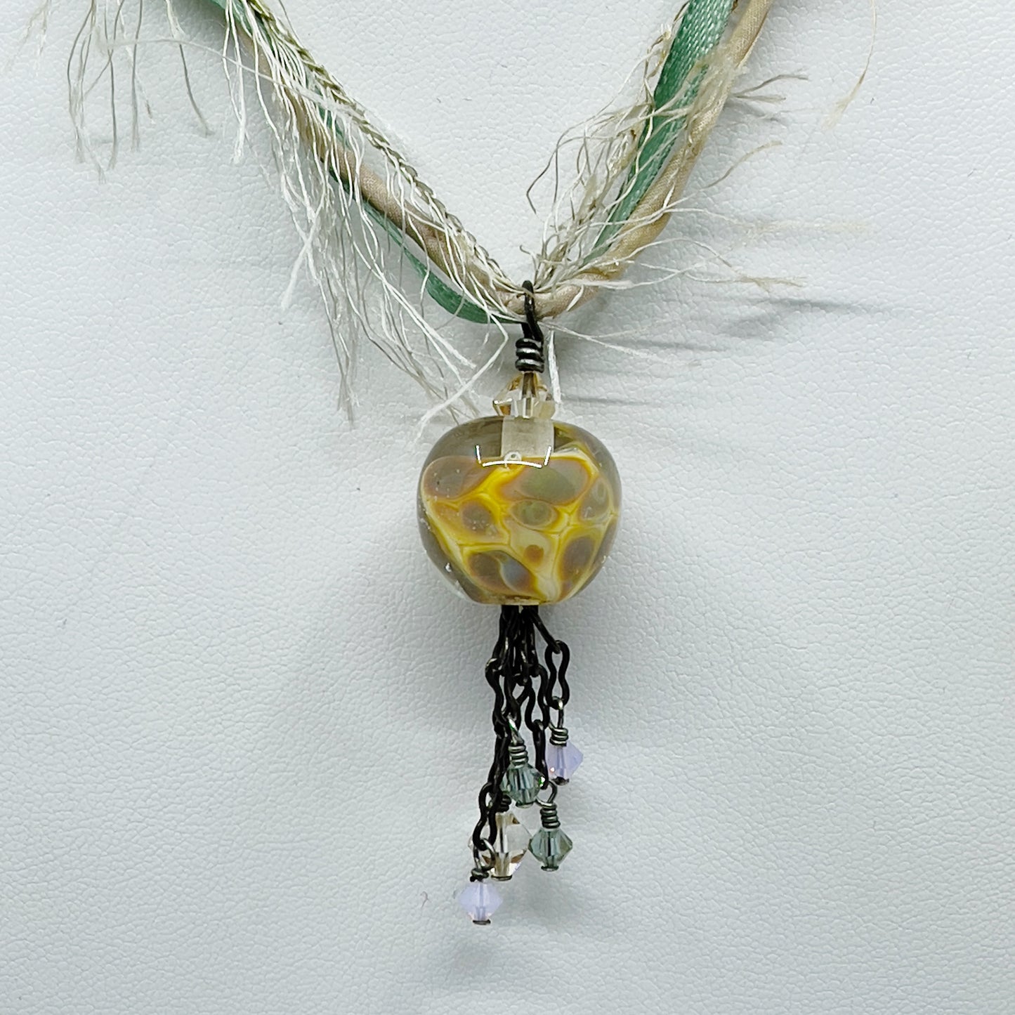 sterling silver Murano glass bead necklace GM737