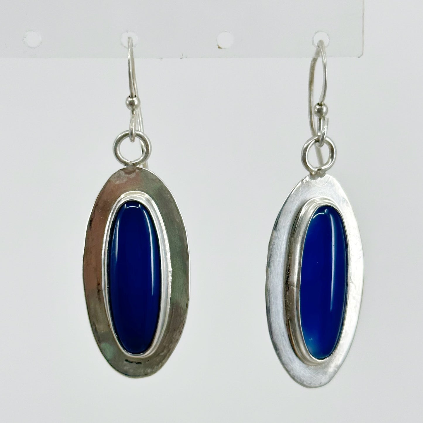 Hand Made sterling silver chalcedony earrings GM742
