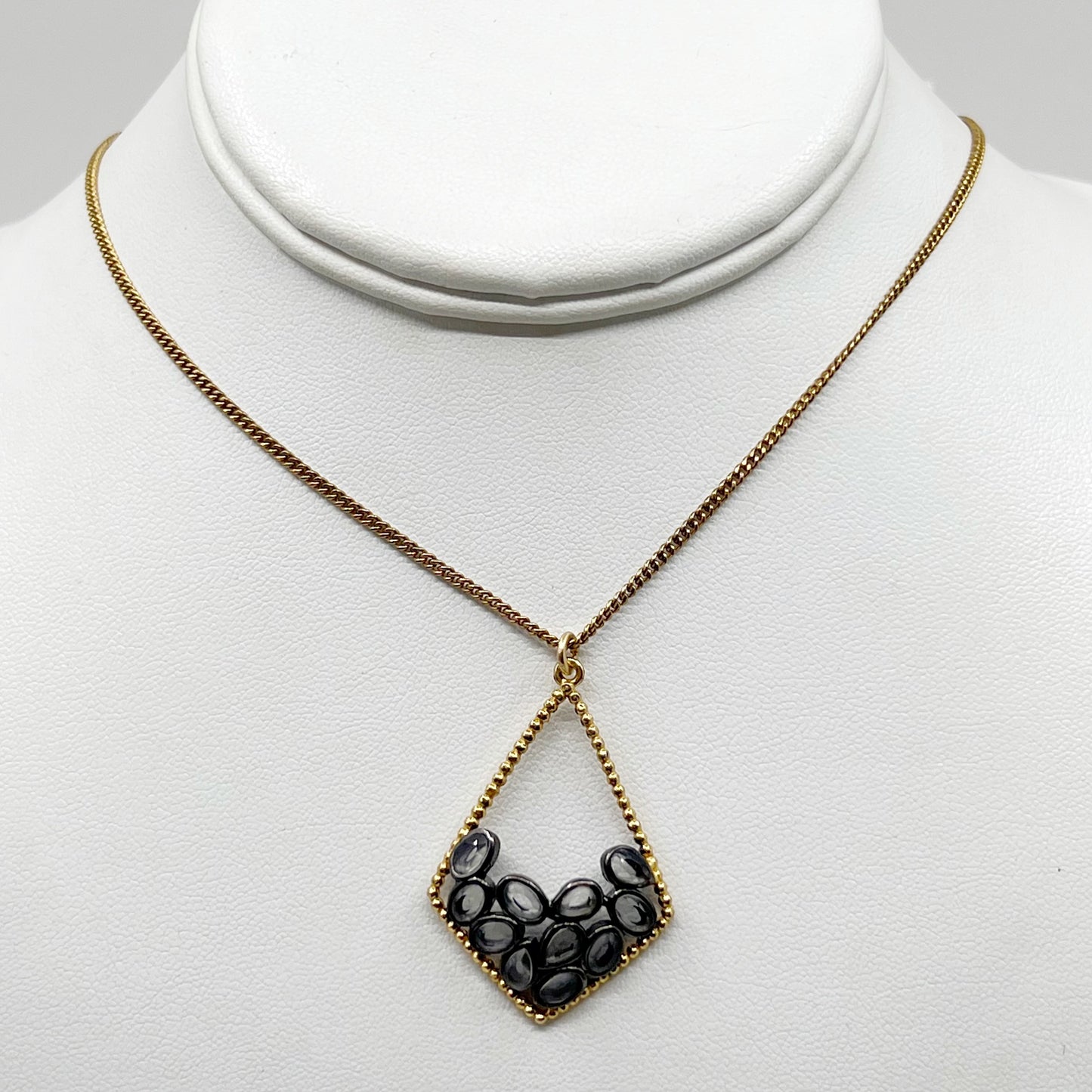 18k Gold vermeil Sterling silver quartz pendant GM746