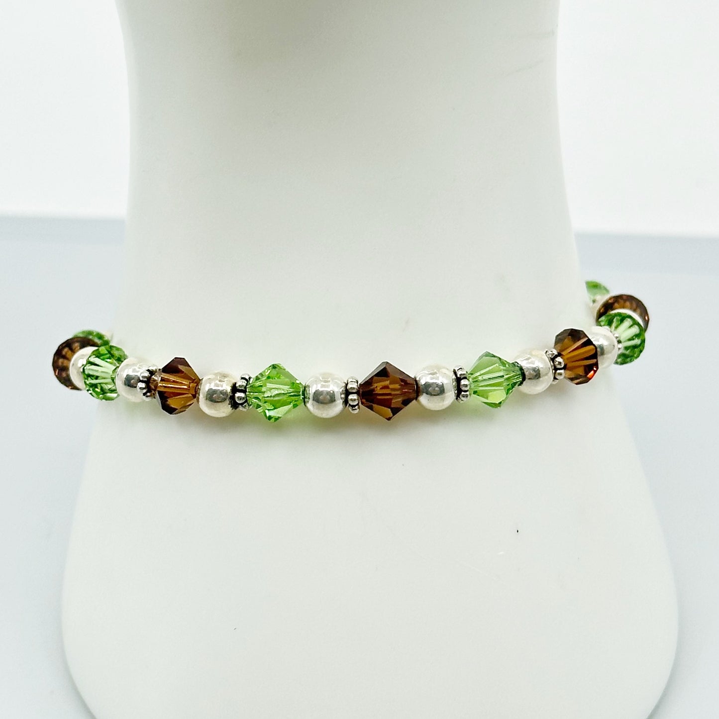 Hand Made sterling silver crystal bead bracelet GM750
