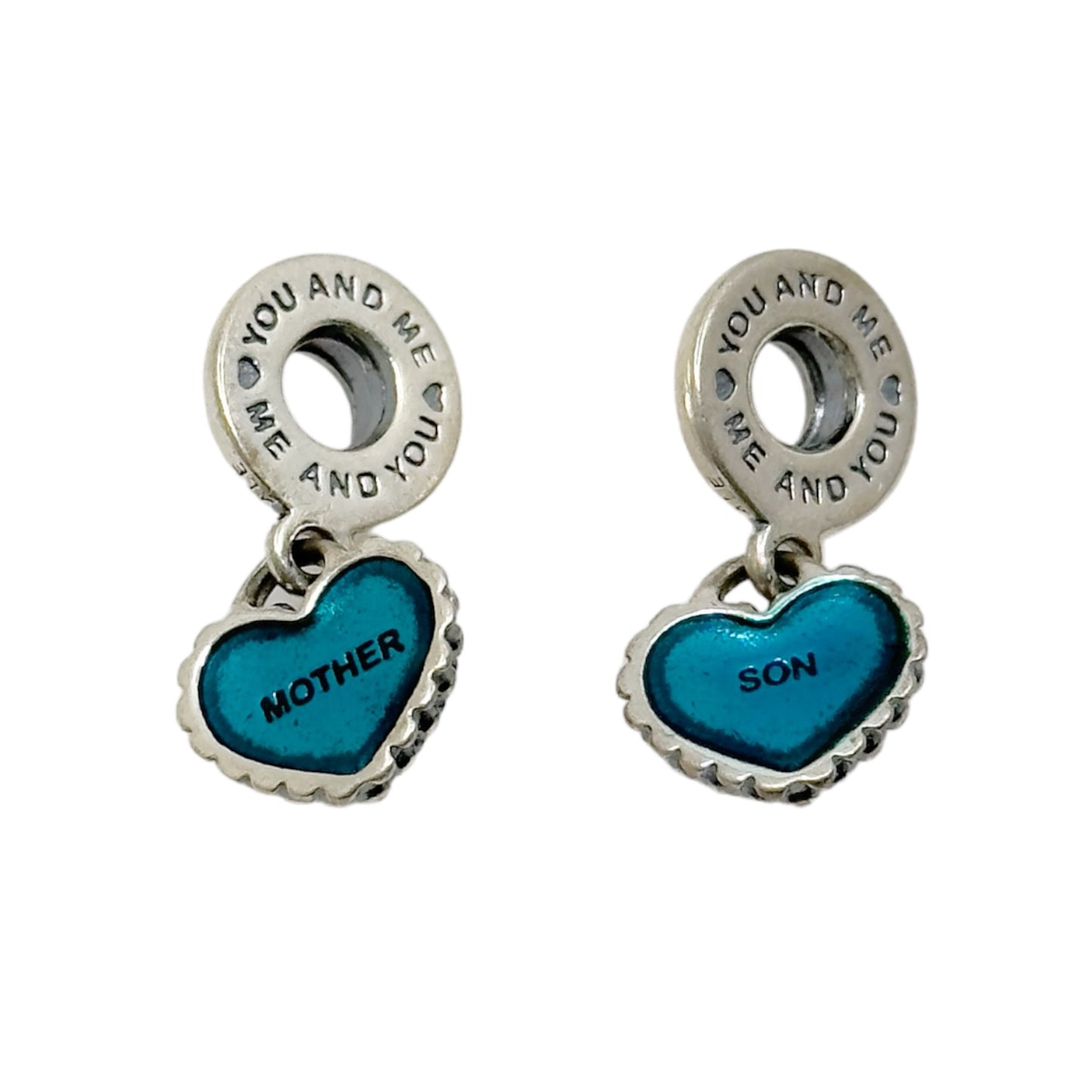 Pandora Sterling Silver Piece of My Heart Mother & Son Bead charm pendant GM757