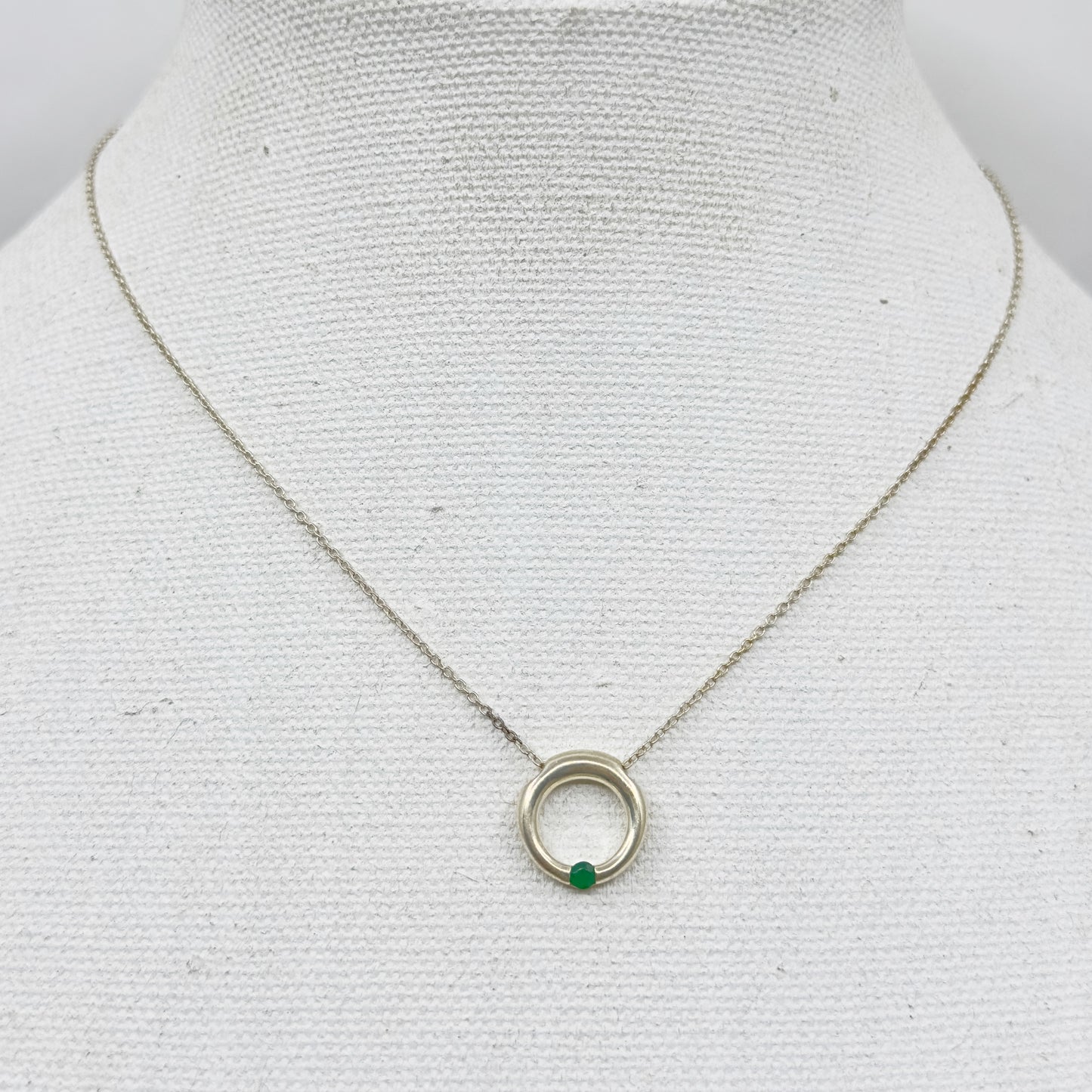 sterling silver emerald pendant necklace GM759
