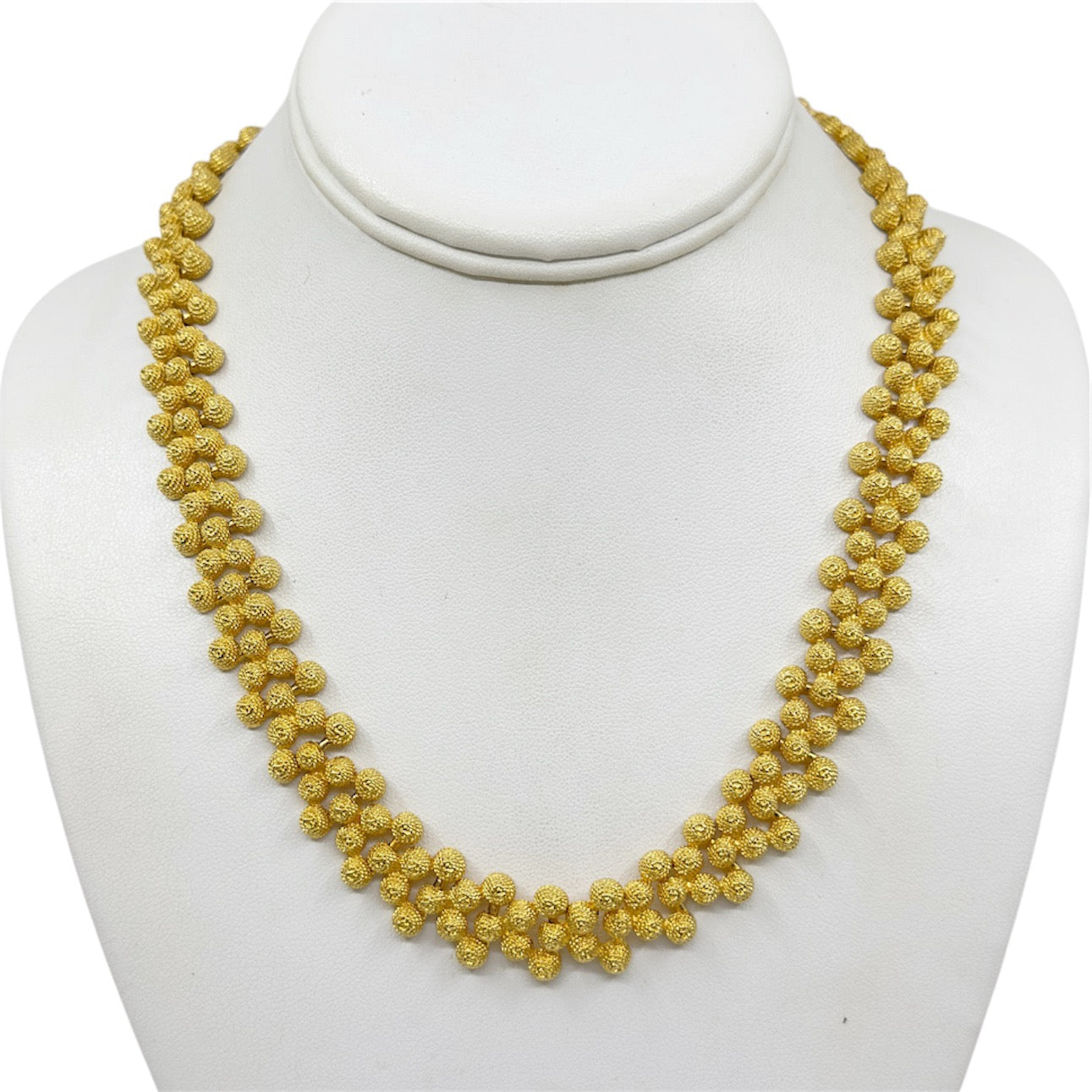 Vintage Gold tone Hobnail Domes necklace - GM3009