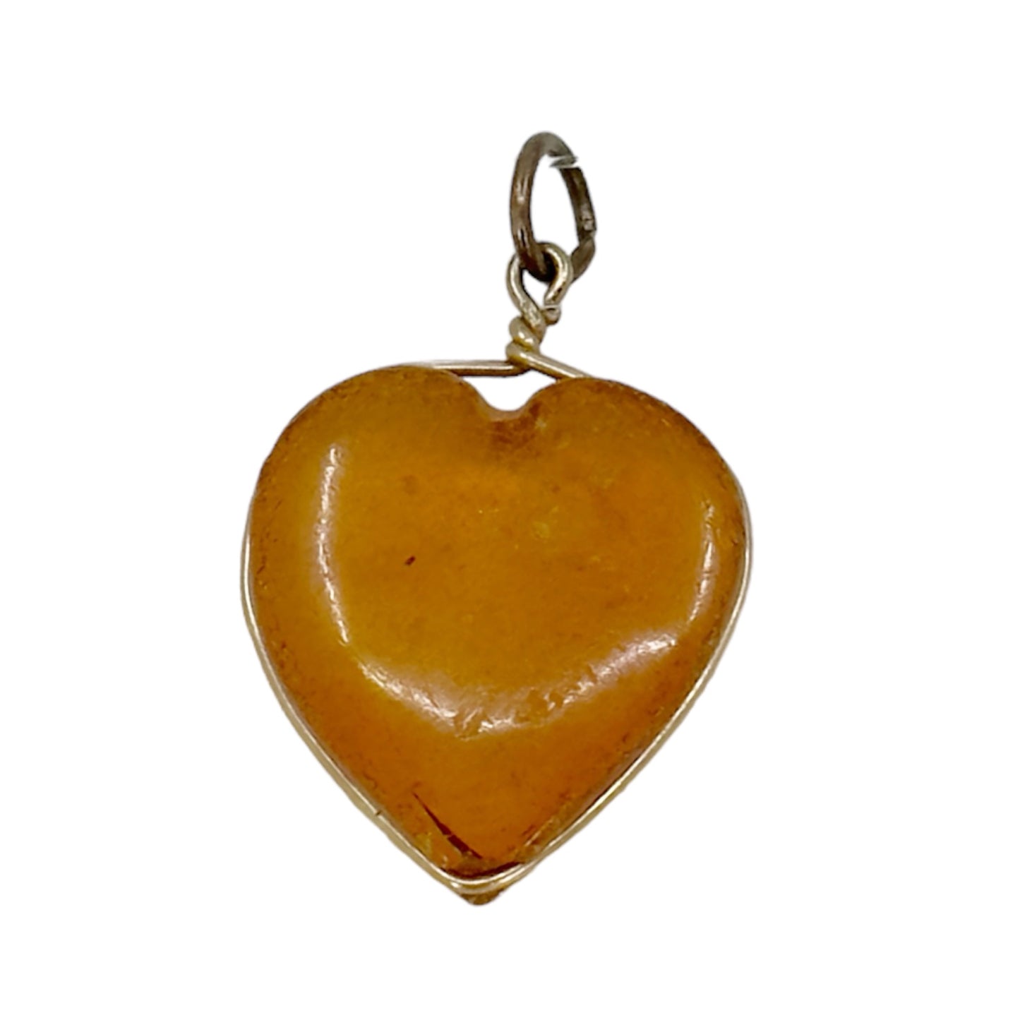 Vintage Gold filled baltic amber heart pendant GM760