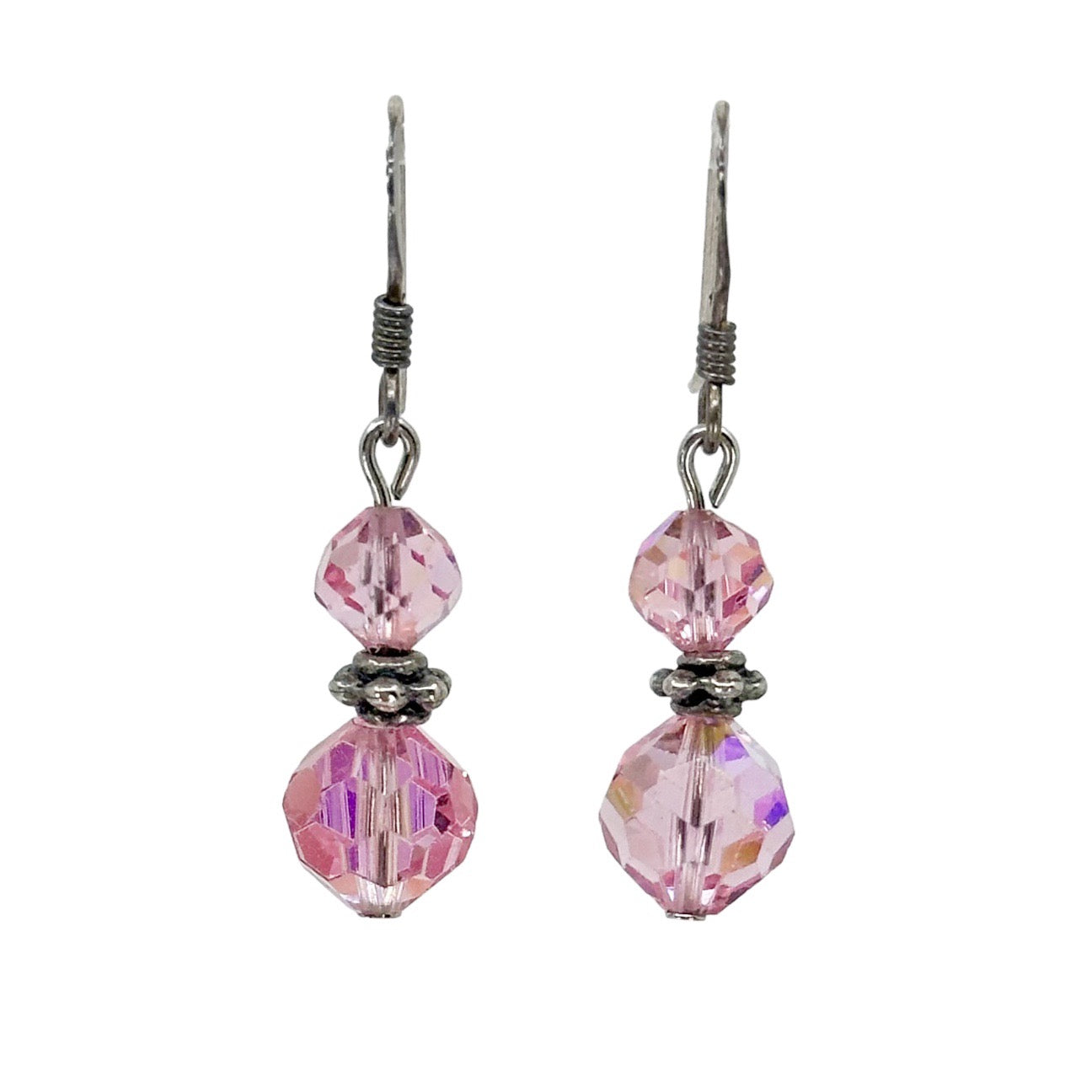 Hand Made Sterling silver Crystal bead earrings GM763