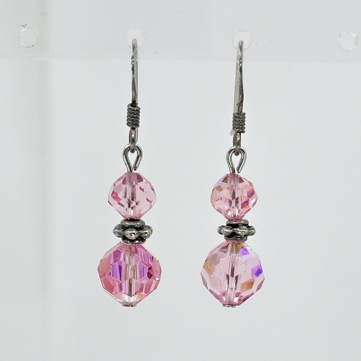 Hand Made Sterling silver Crystal bead earrings GM763