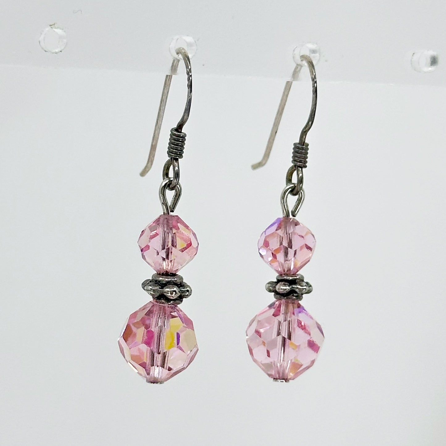 Hand Made Sterling silver Crystal bead earrings GM763