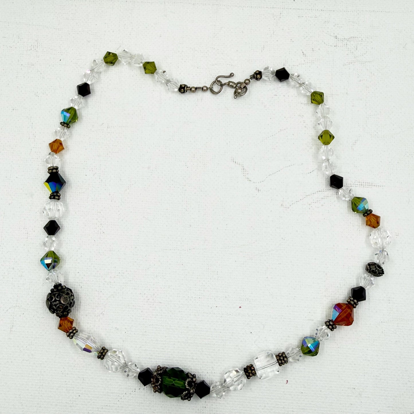 Hand Made sterling silver crystal bead necklace - GM768