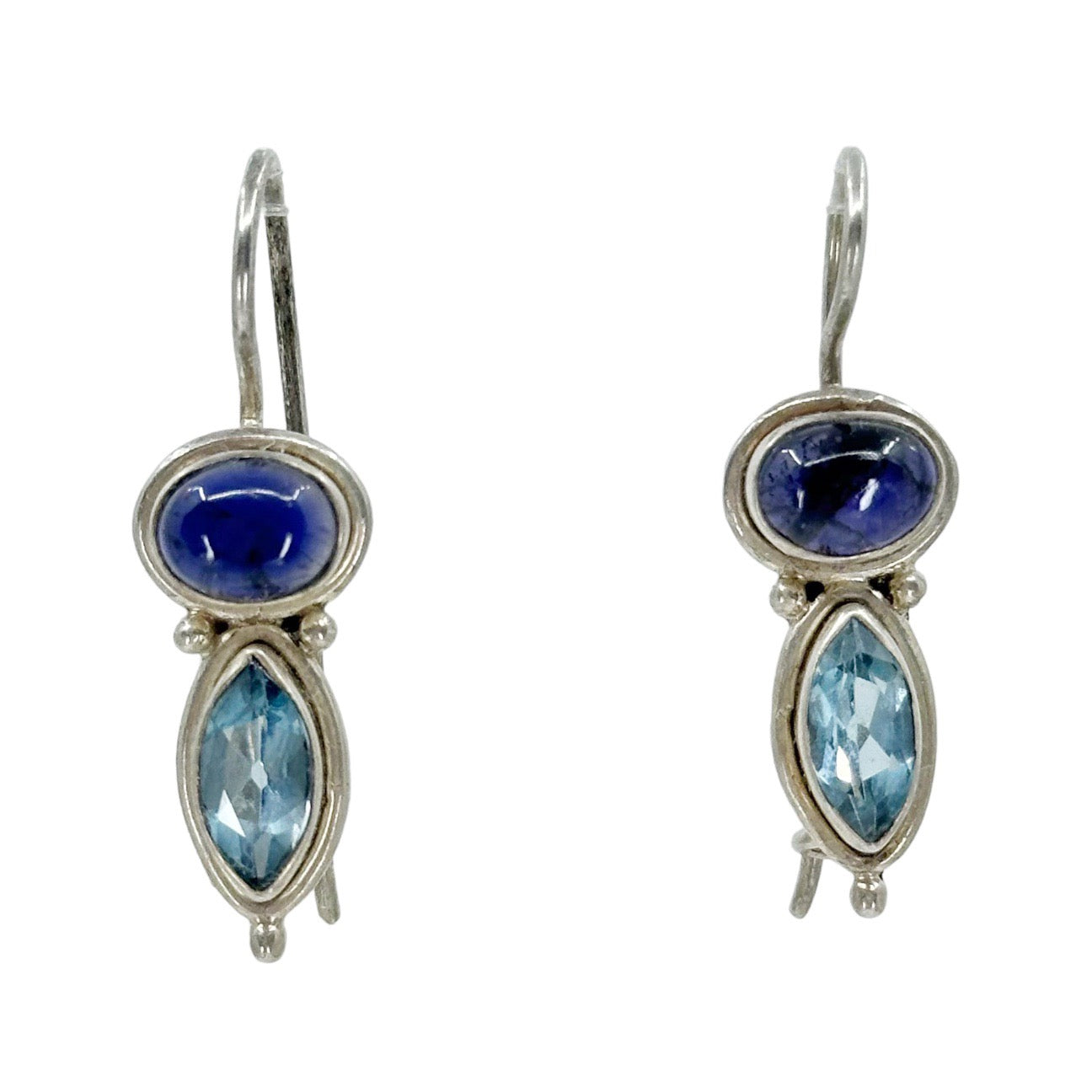 Sterling silver Blue Topaz & Amethyst earrings GM769