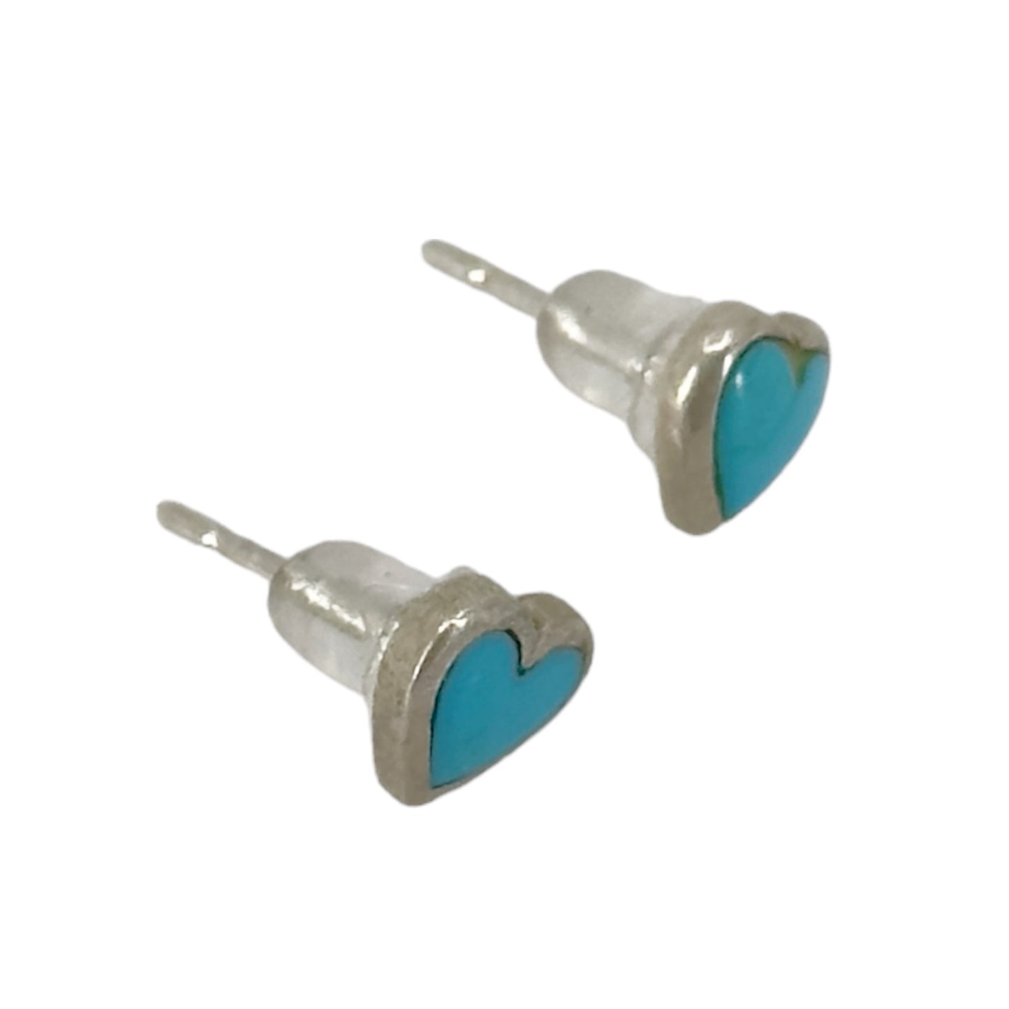 sterling silver turquoise heart stud earrings GM776