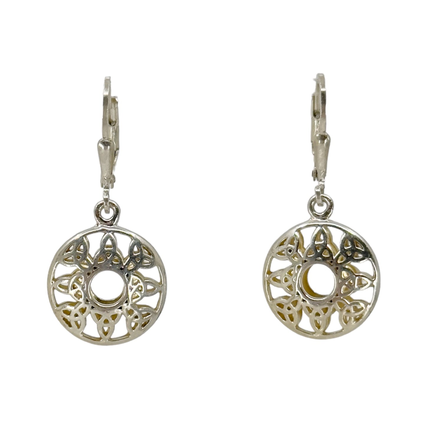 Sterling silver Celtic knot bead drop earrings GM780
