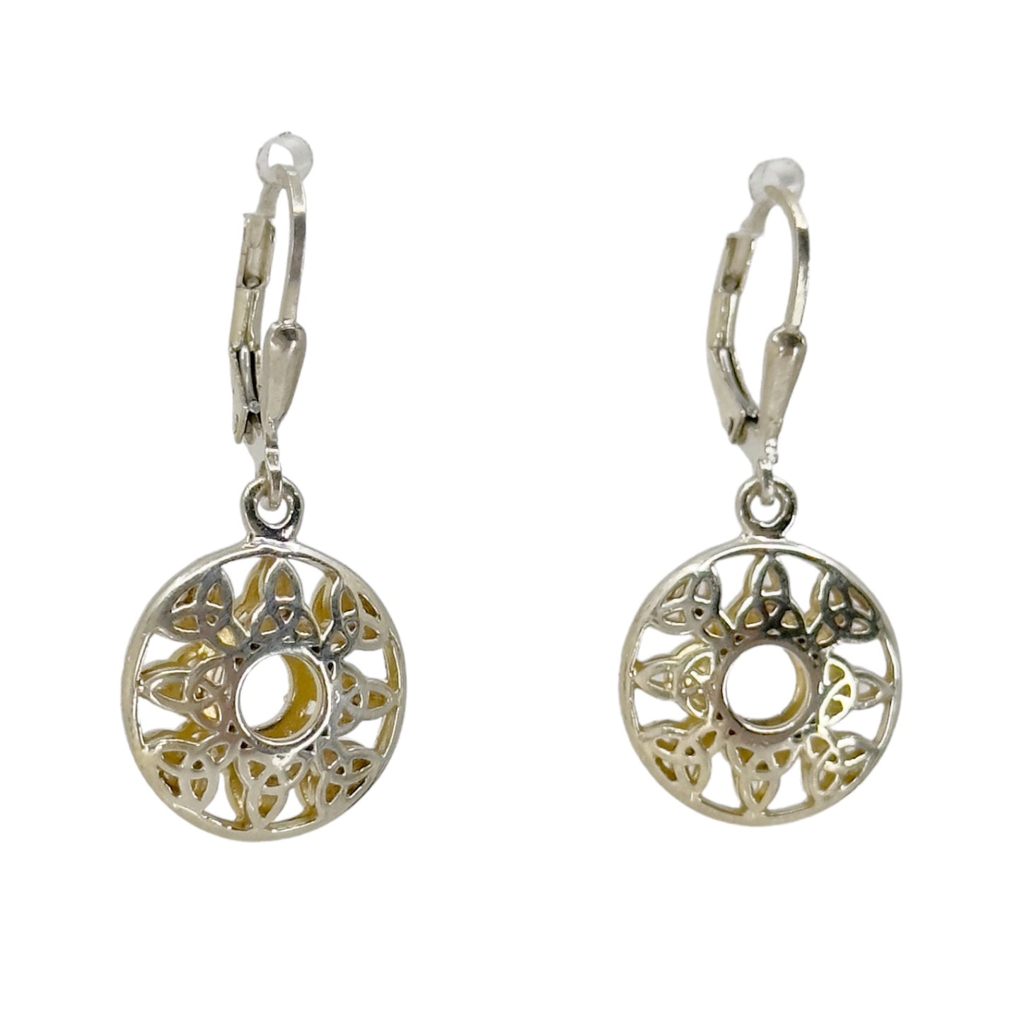 Sterling silver Celtic knot bead drop earrings GM780