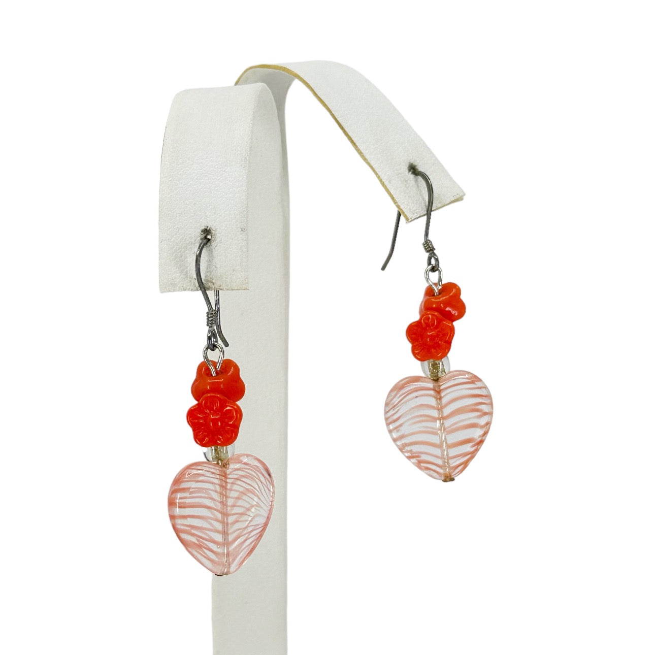Hand Made Sterling silver glass bead drop earrings GM782