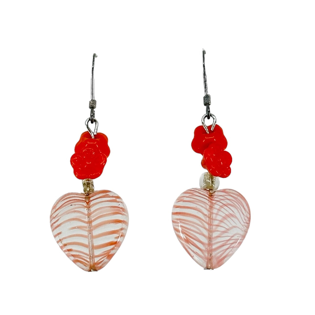 Hand Made Sterling silver glass bead drop earrings GM782