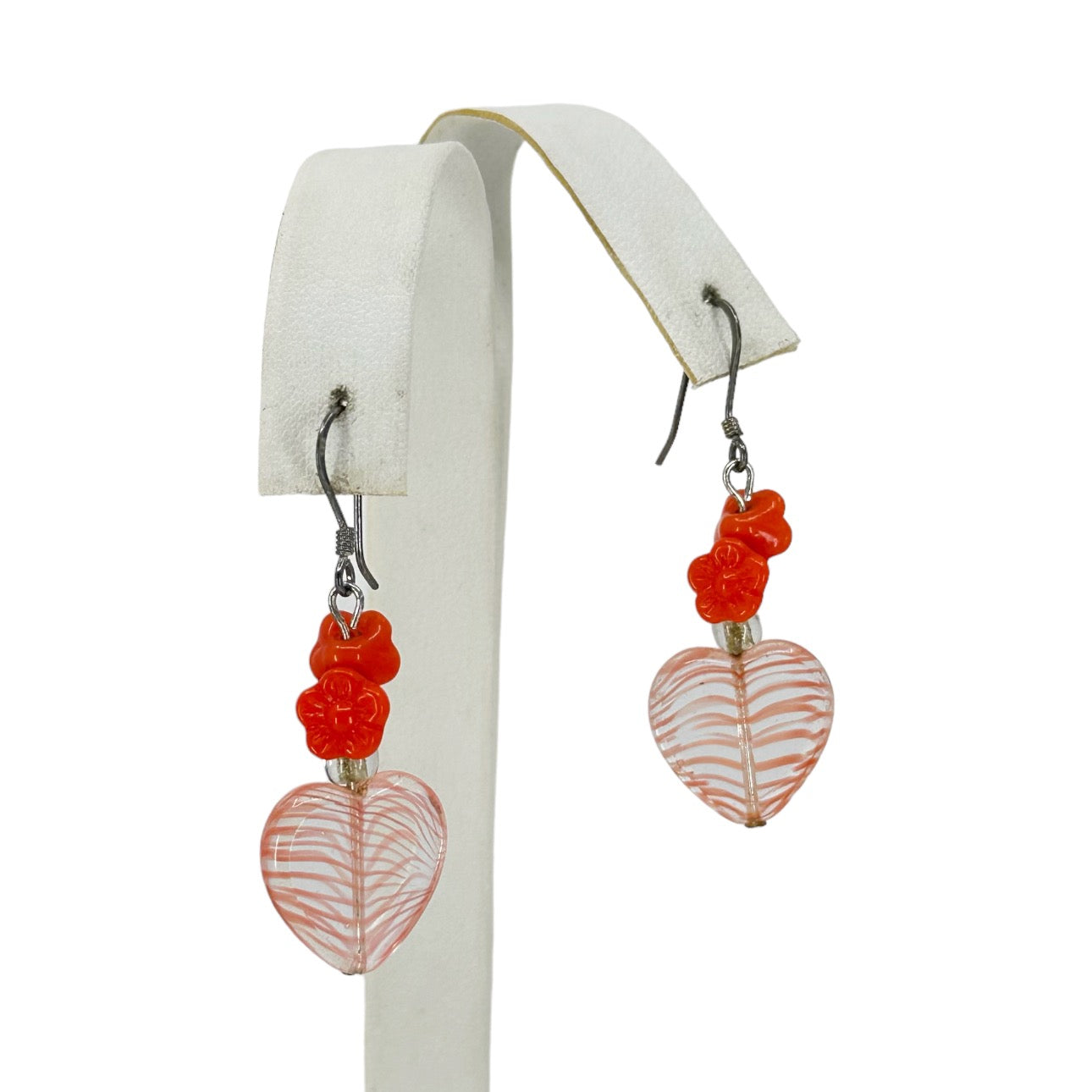 Hand Made Sterling silver glass bead drop earrings GM782