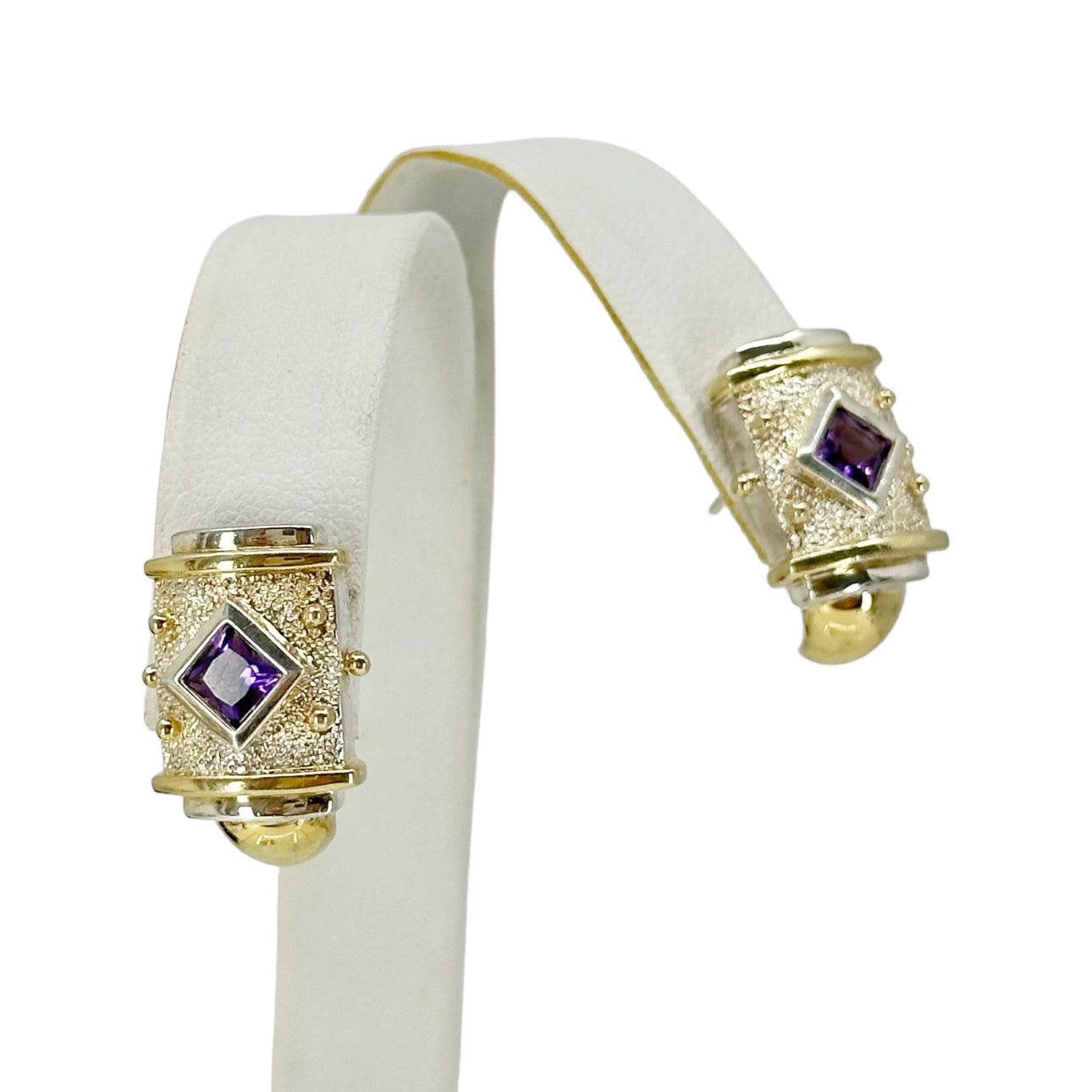 14k Gold Vermeil Sterling silver amethyst earrings GM792