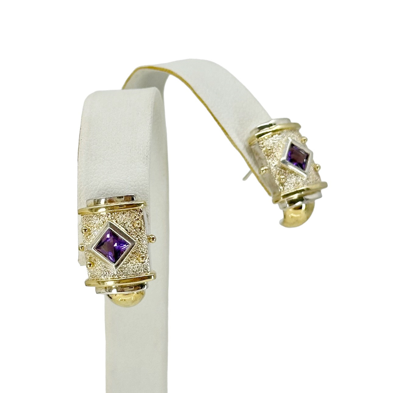 14k Gold Vermeil Sterling silver amethyst earrings GM792