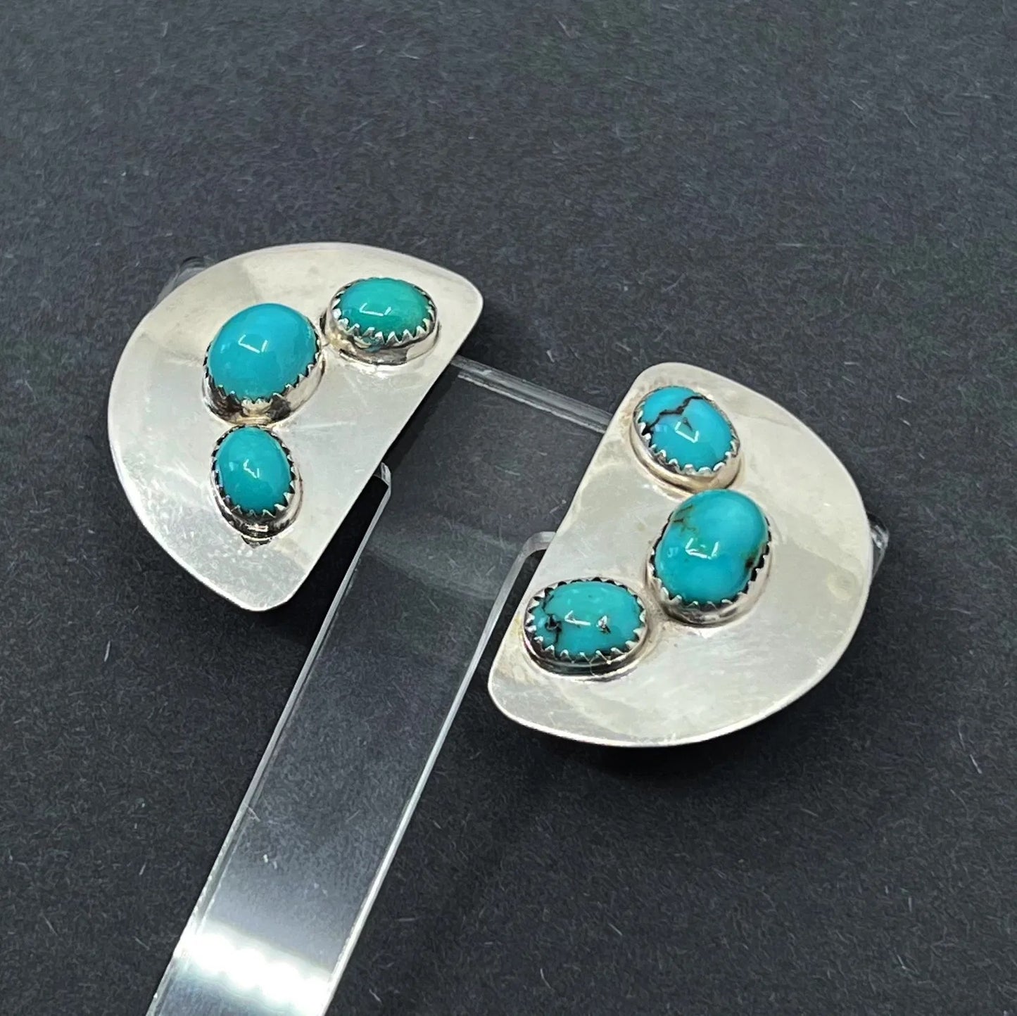 Navajo Yellow horse sterling silver turquoise earrings GM798