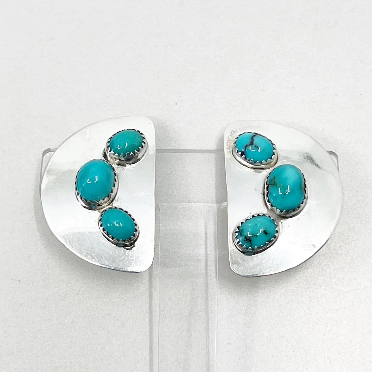 Navajo Yellow horse sterling silver turquoise earrings GM798