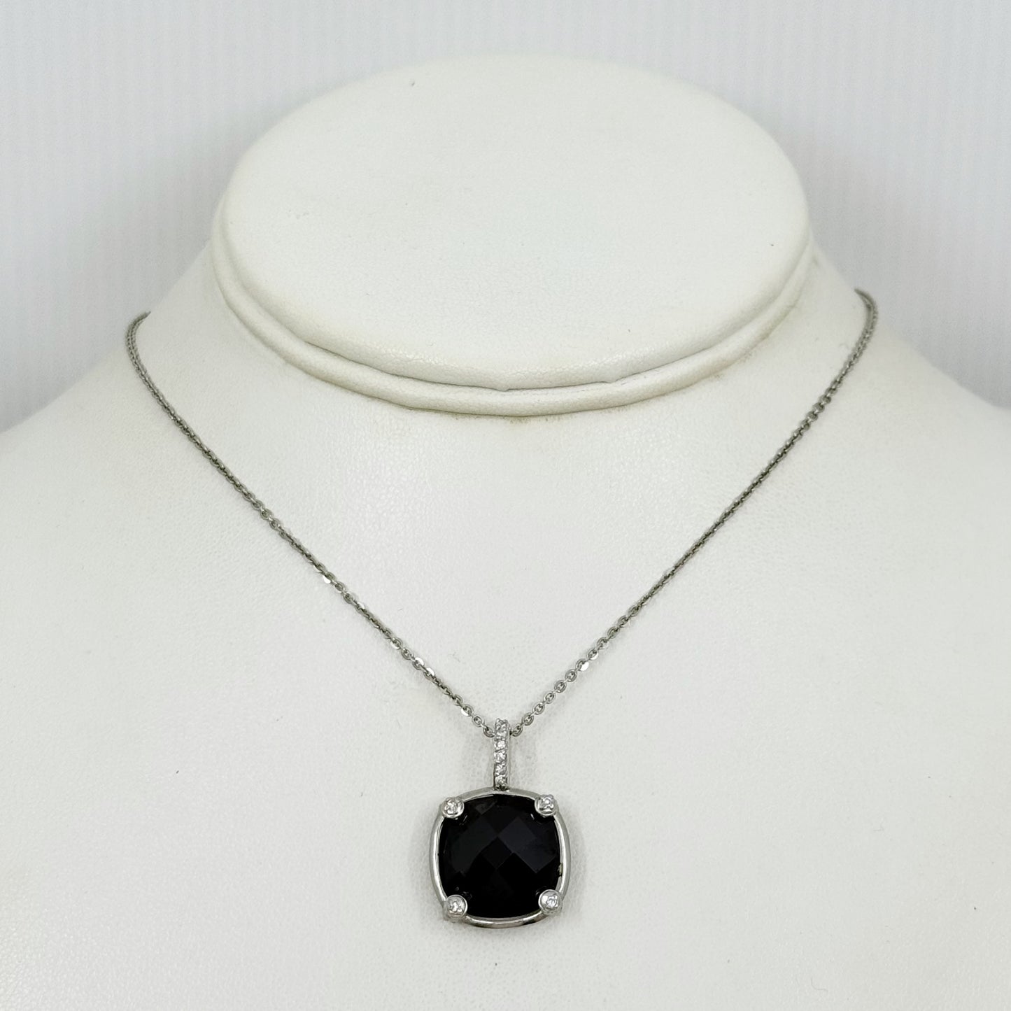 Berricle Sterling silver onyx & cubic zirconia necklace - GM8