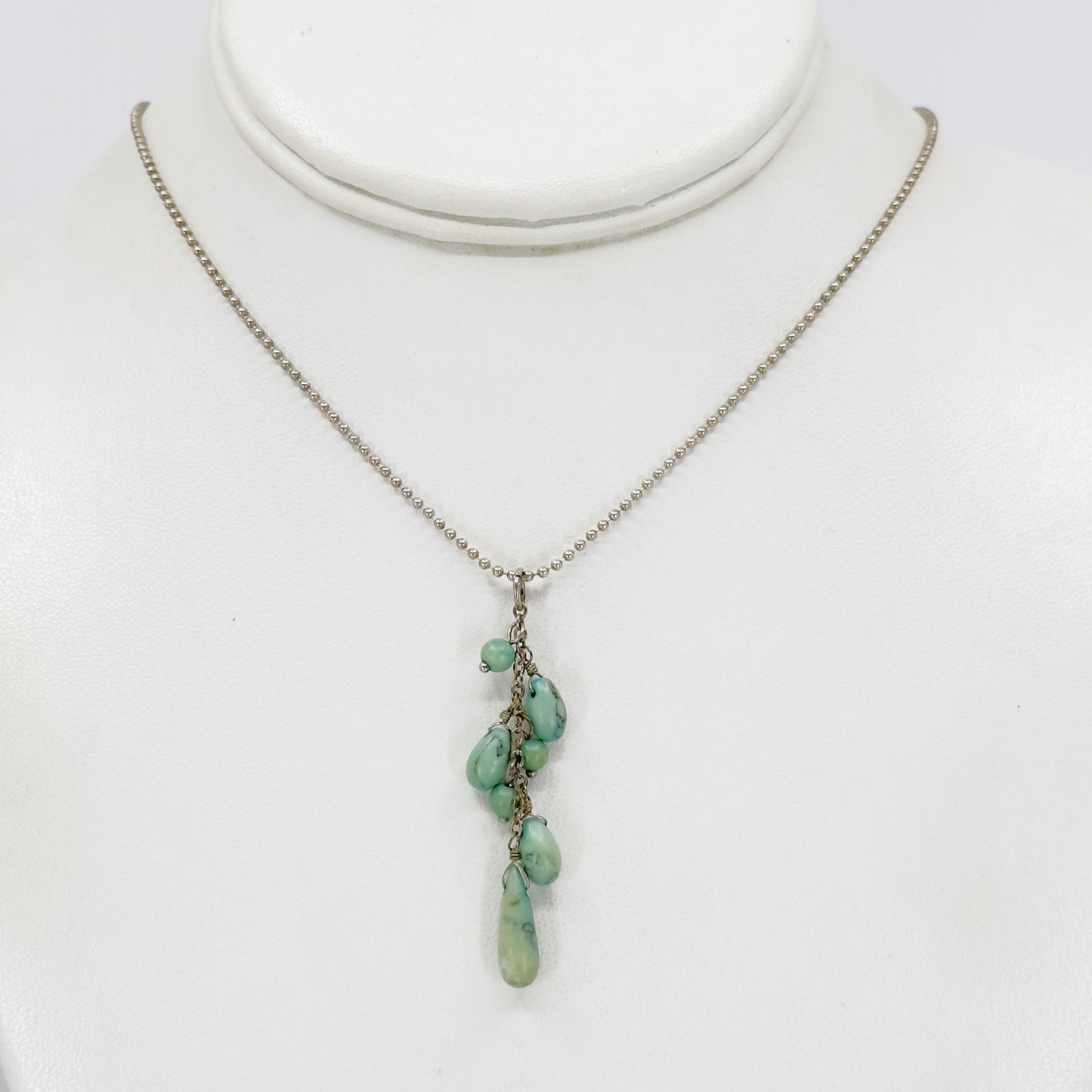 Hand Made Sterling silver turquoise bead Pendant - GM80