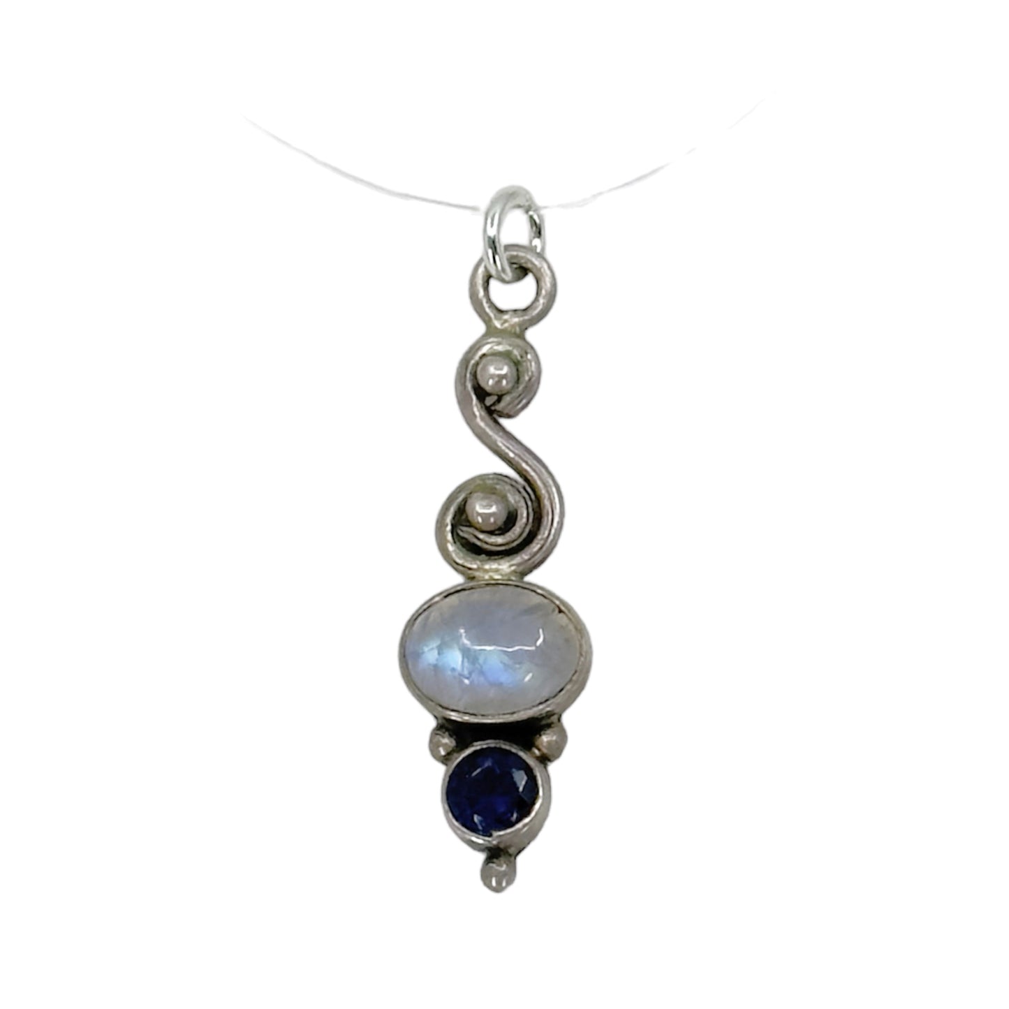 Sterling silver Moonstone & Iolite Pendant GM818