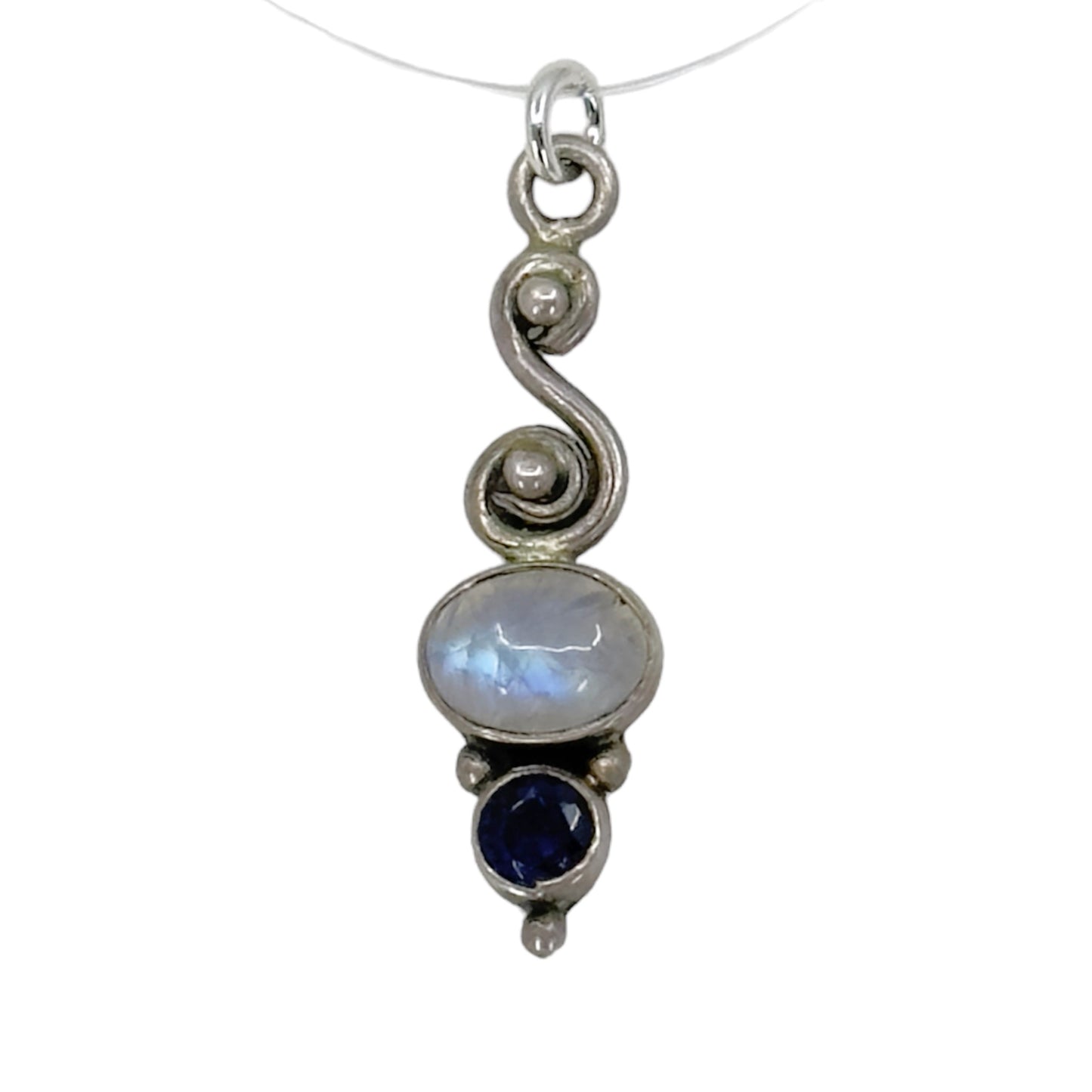 Sterling silver Moonstone & Iolite Pendant GM818
