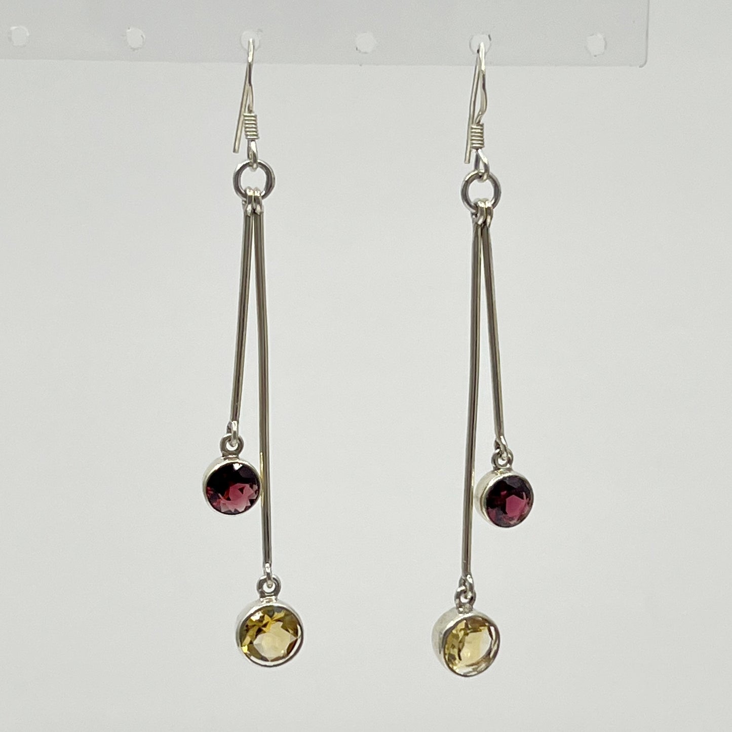 Sterling silver garnet & citrine earrings GM823