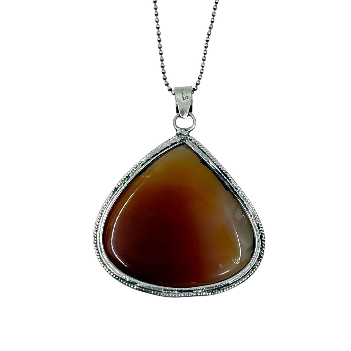 Vintage Sterling silver carnelian pendant - GM86