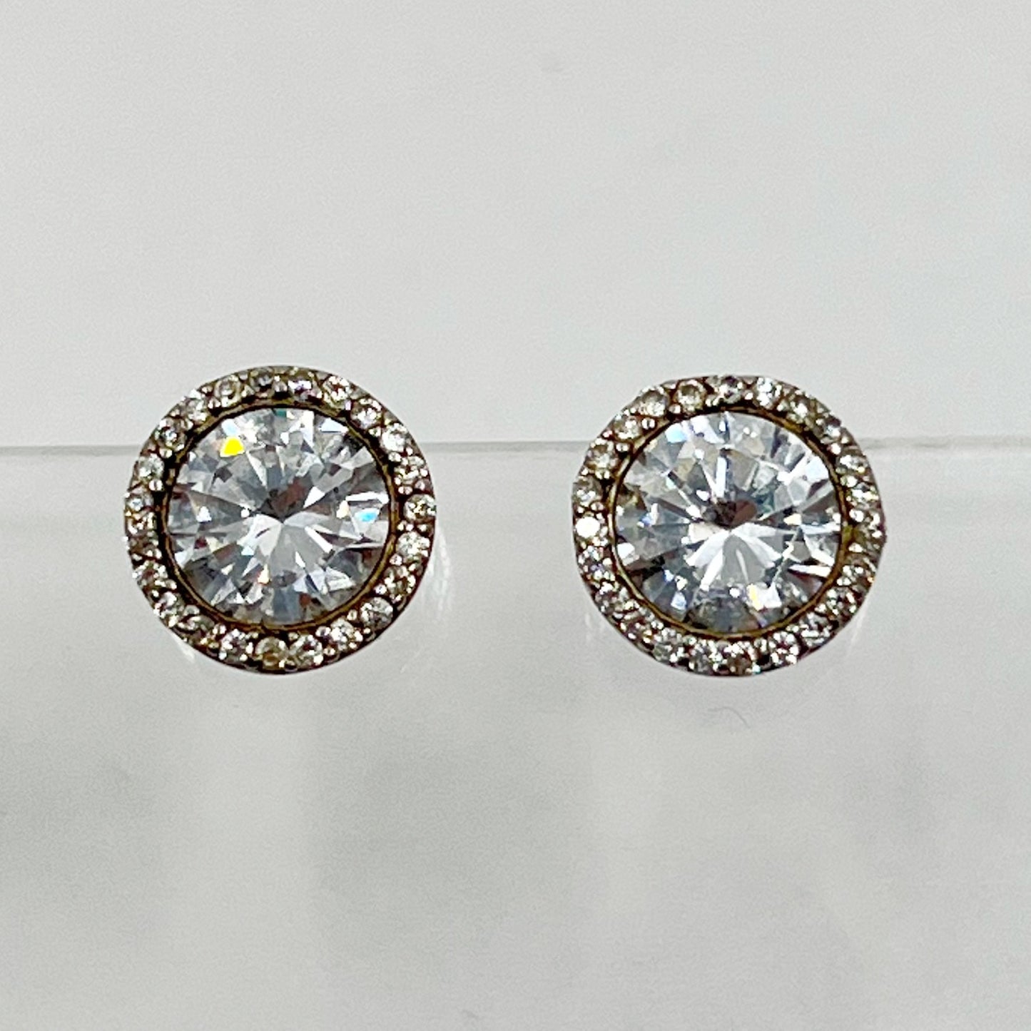 Sterling silver cubic zirconia stud earrings - GM84