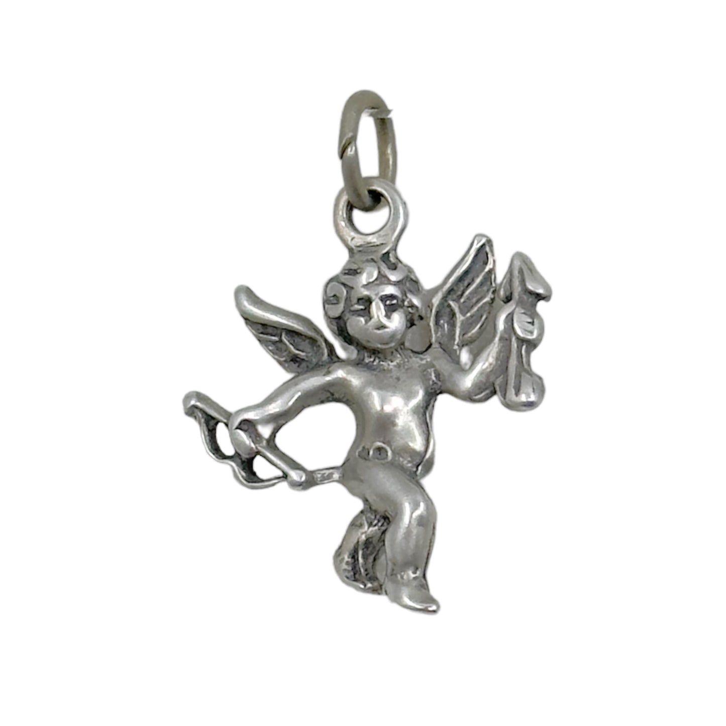 Vintage Sterling silver cupid cherub charm Pendant GM842