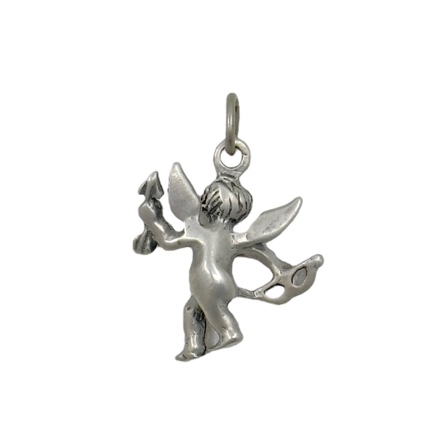 Vintage Sterling silver cupid cherub charm Pendant GM842