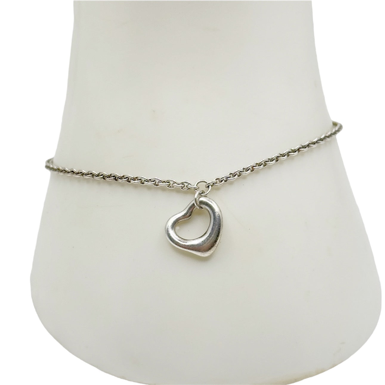 Tiffany & Co Elsa Peretti open heart charm chain bracelet - GM86