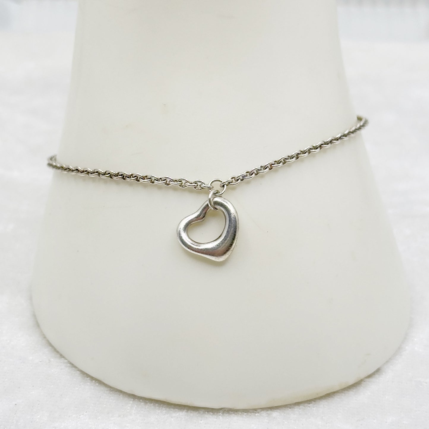 Tiffany & Co Elsa Peretti open heart charm chain bracelet - GM86